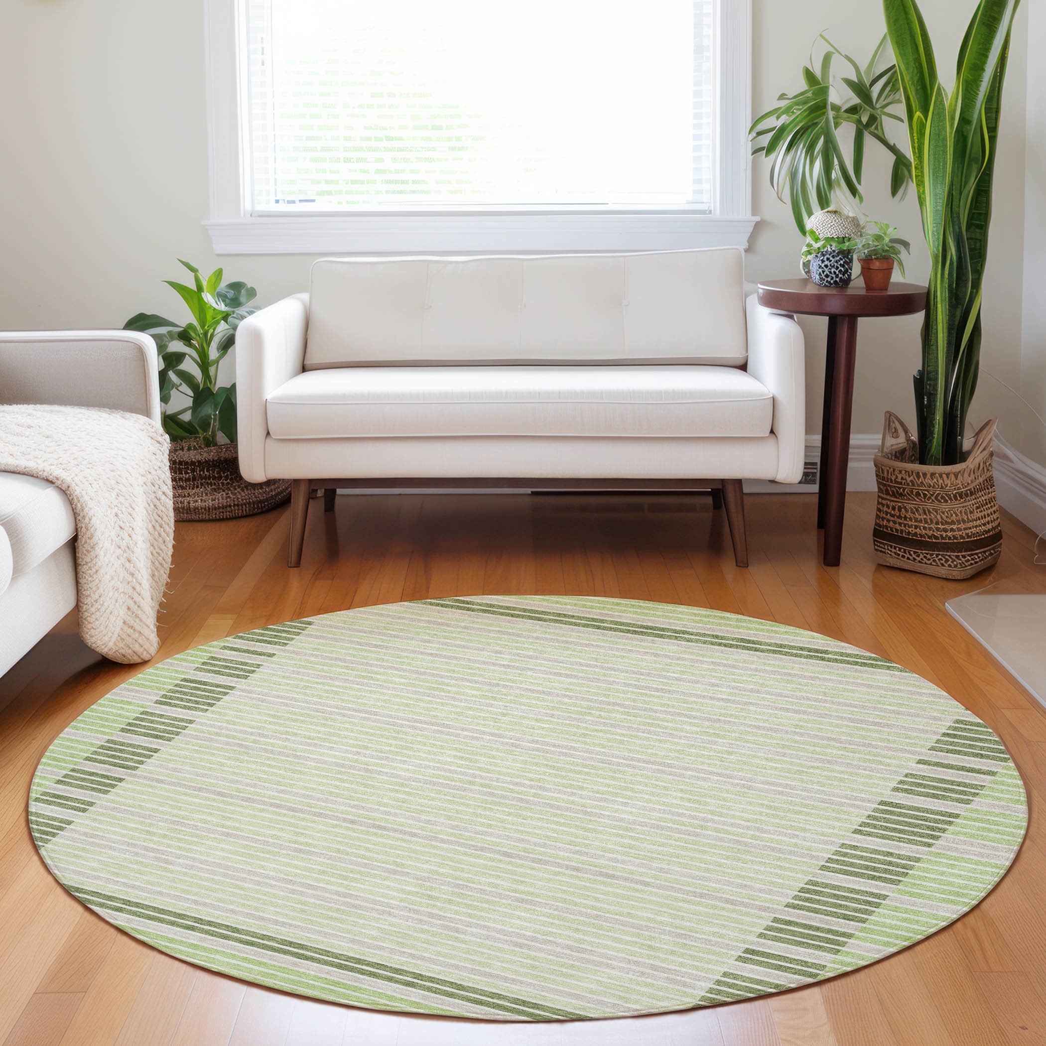 Addison Rugs ACN1398AL8RO Chantille ACN1398AL 8 x 8 (ft) Polyester Aloe Round Indoor/Outdoor Geometric Machine washable Area rug