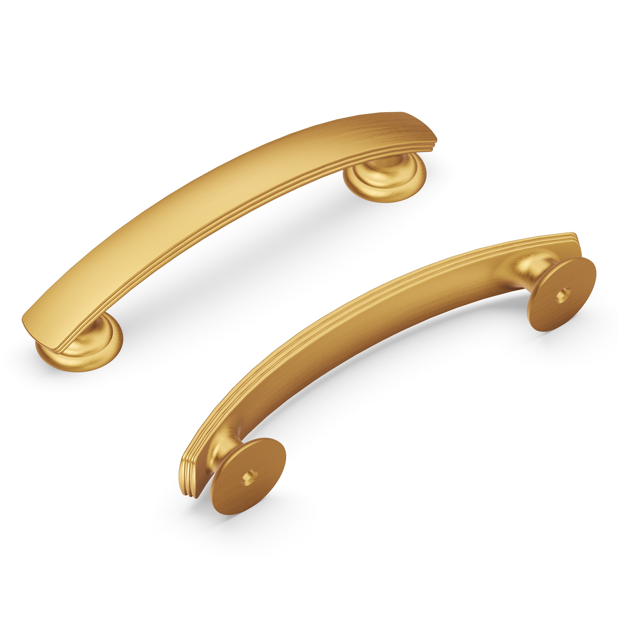 Hickory Hardware P2141-BGB-10B American Diner 3-3/4-in , 96mm Center to Center Brushed Golden Brass Arch Handle 10 -Pack