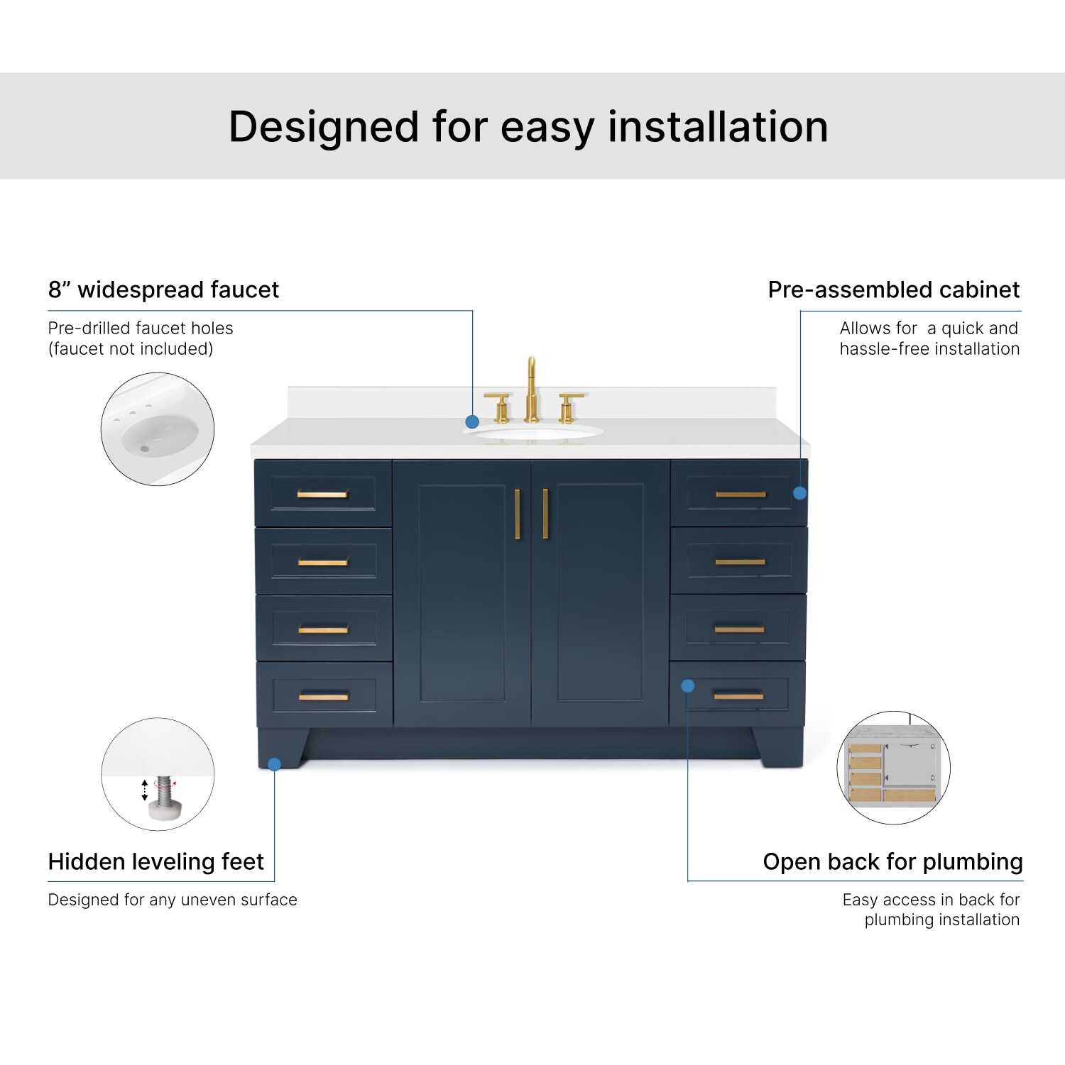 ARIEL Q061SWQOVOMNB Bath-Vanity-Combo - View #7