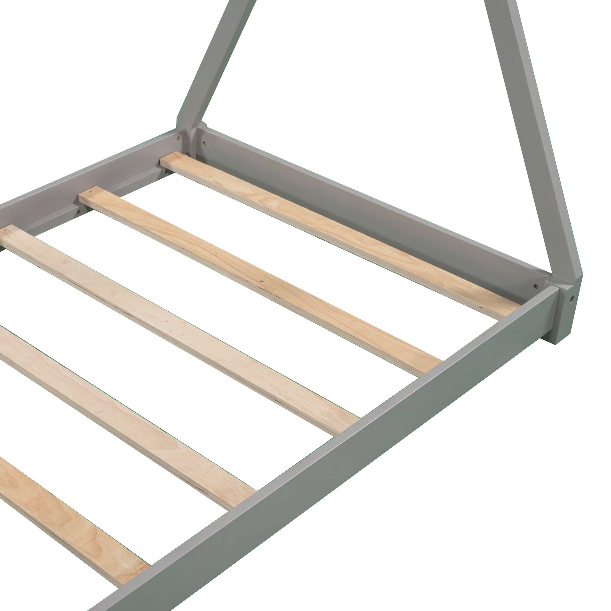 Metal bed frame shop for crib conversion