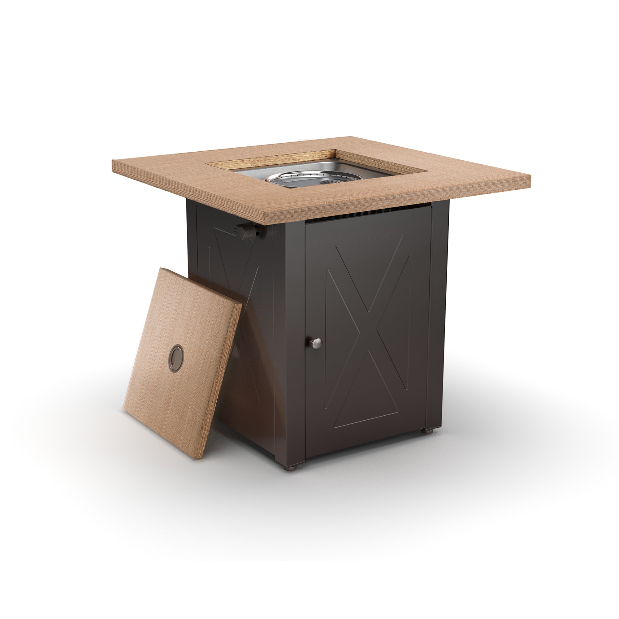 Legacy Heating CDF-WMGB28-X 28-in W Wood Painting Portable Steel Square Liquid propane Fire pit