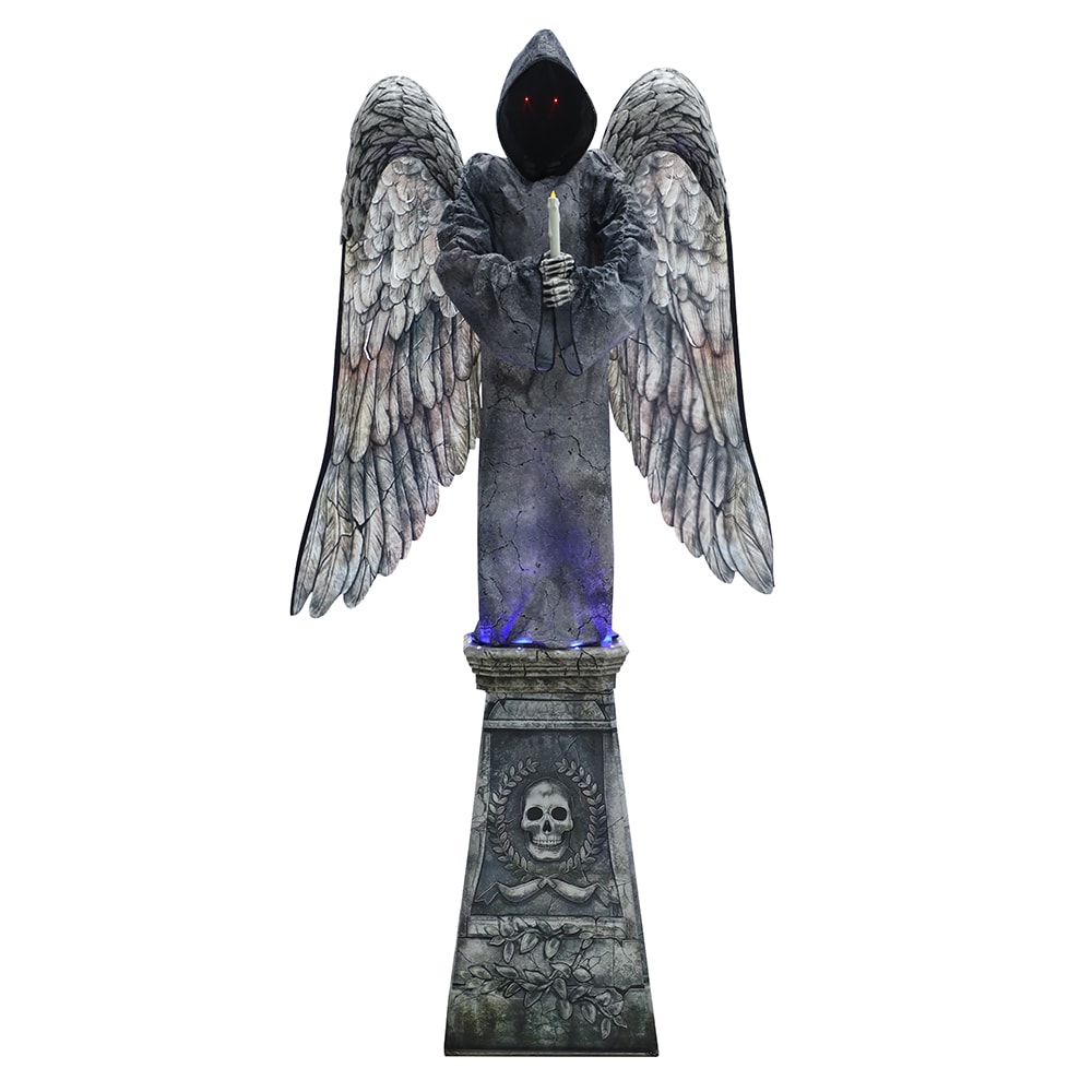 Haunted Living 8-ft Lighted Animatronic Cemetery Angel Tombstone