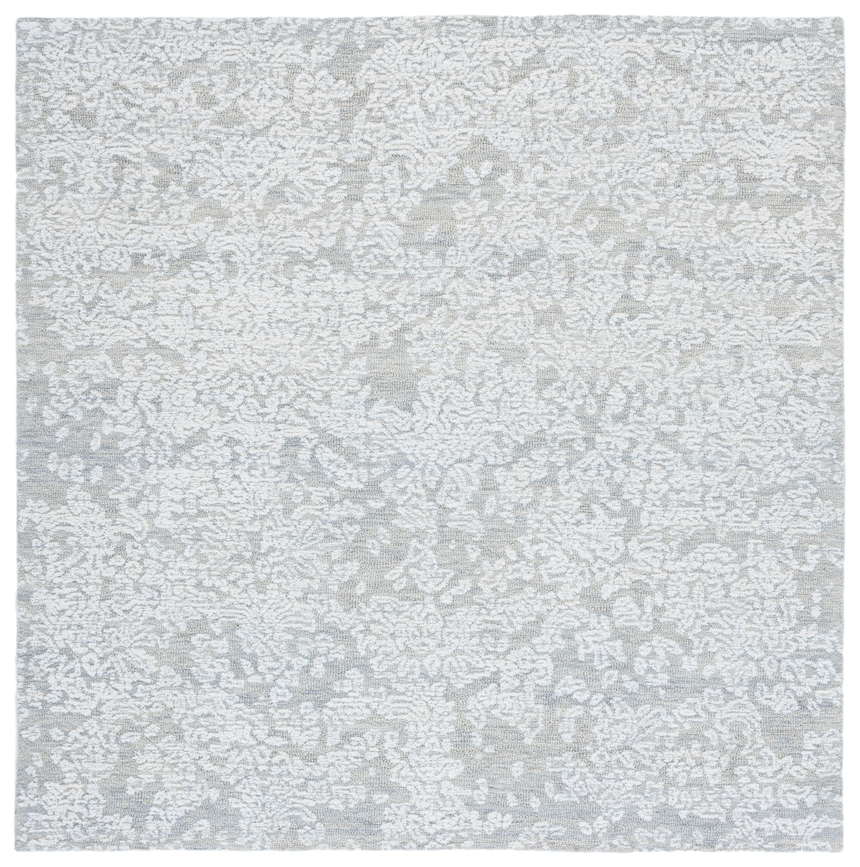 Elegant Metro Square Hand-Tufted Wool Rug in Soft Gray - 6'x6'