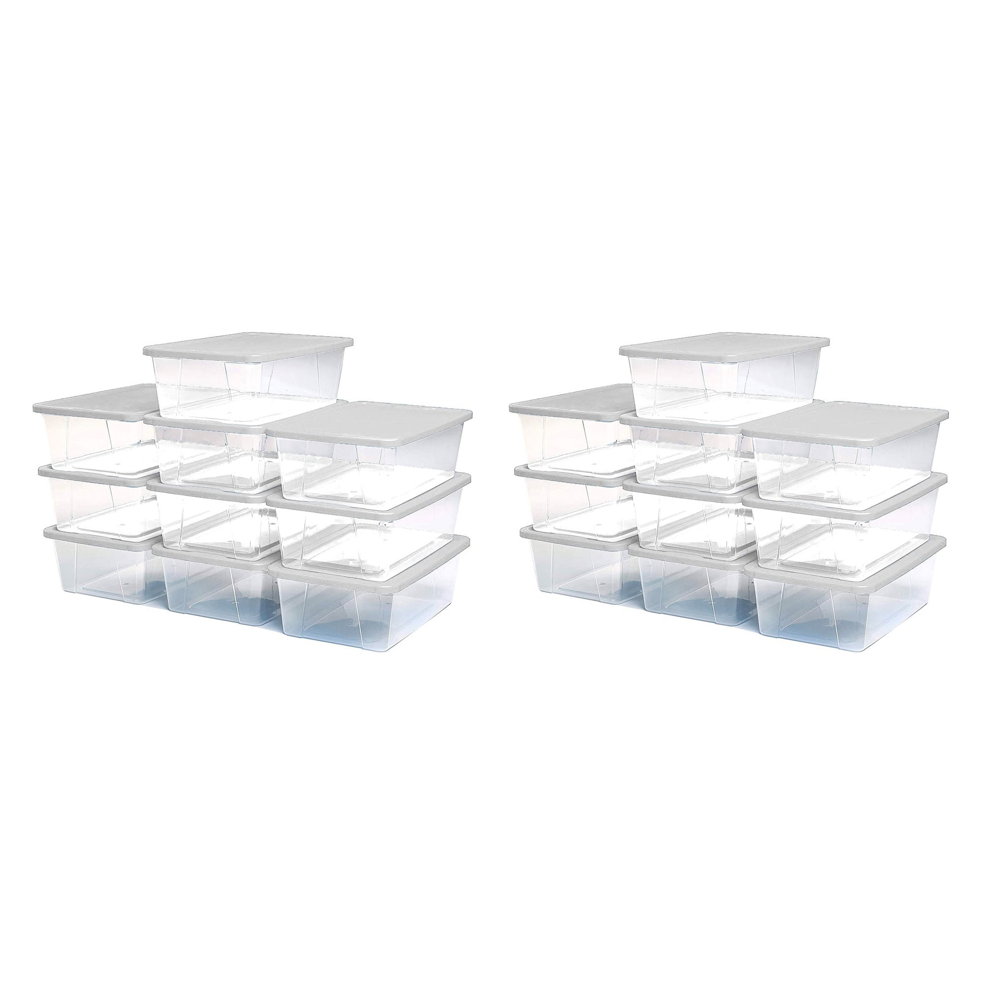Homz Products 403854 2 -Pack ( 8.25-in W x 4.75-in H x 13.62-in D ) Clear Plastic Stackable Bin