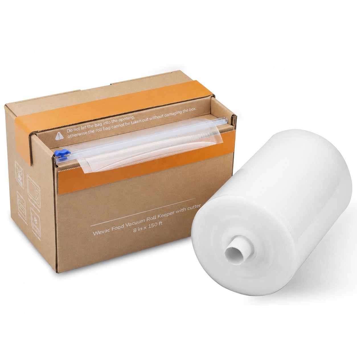Yichuhaoxi 8 inch x 150 feet Food Vacuum Seal Roll with Cutter Box BPA Free Commercial Grade Embossed Channel for Storage Meal Prep Sous Vide Heavy Duty