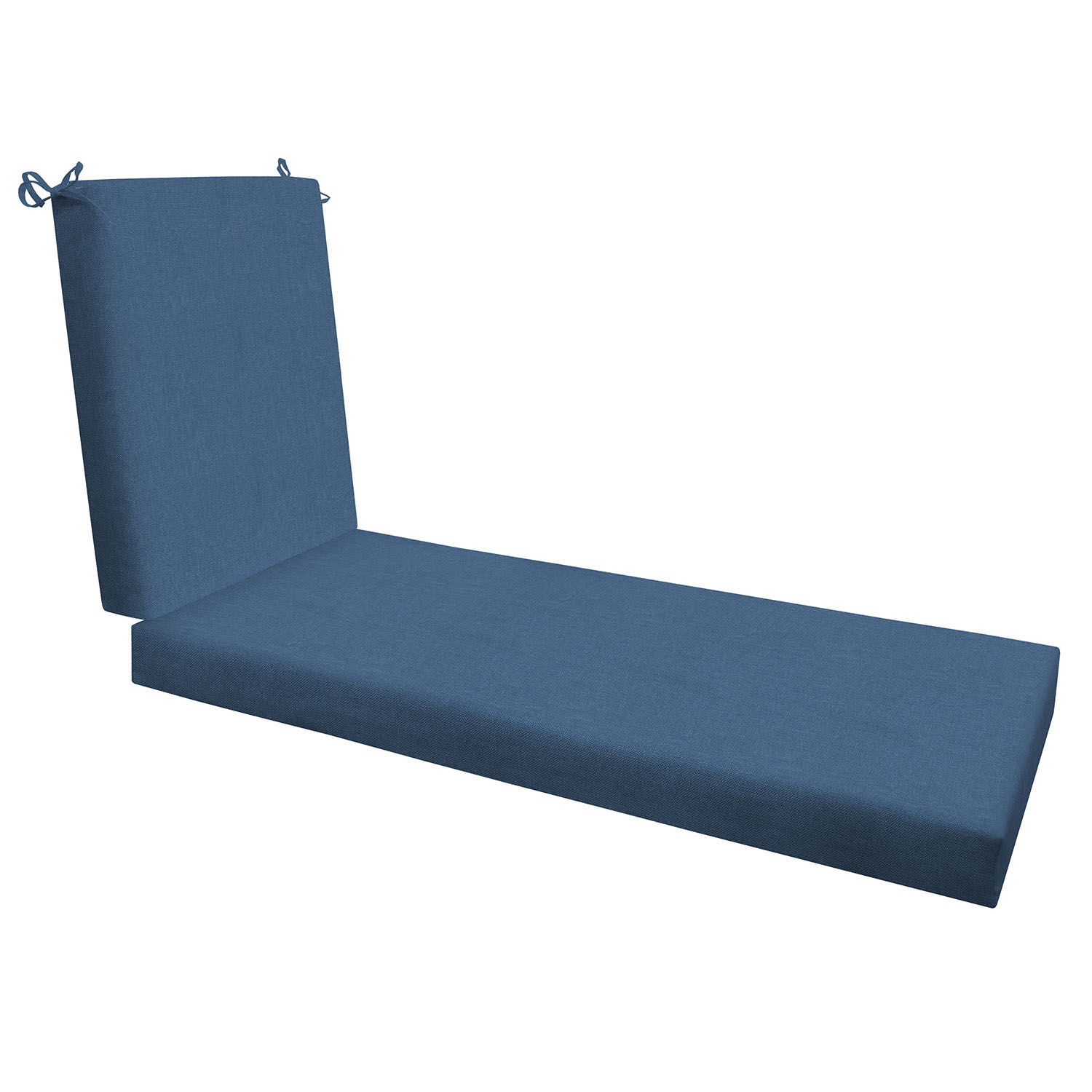 Style Selections 21403S-101A140 45-in x 22.5-in Textured Solid Pacific Blue Patio chaise lounge chair cushion