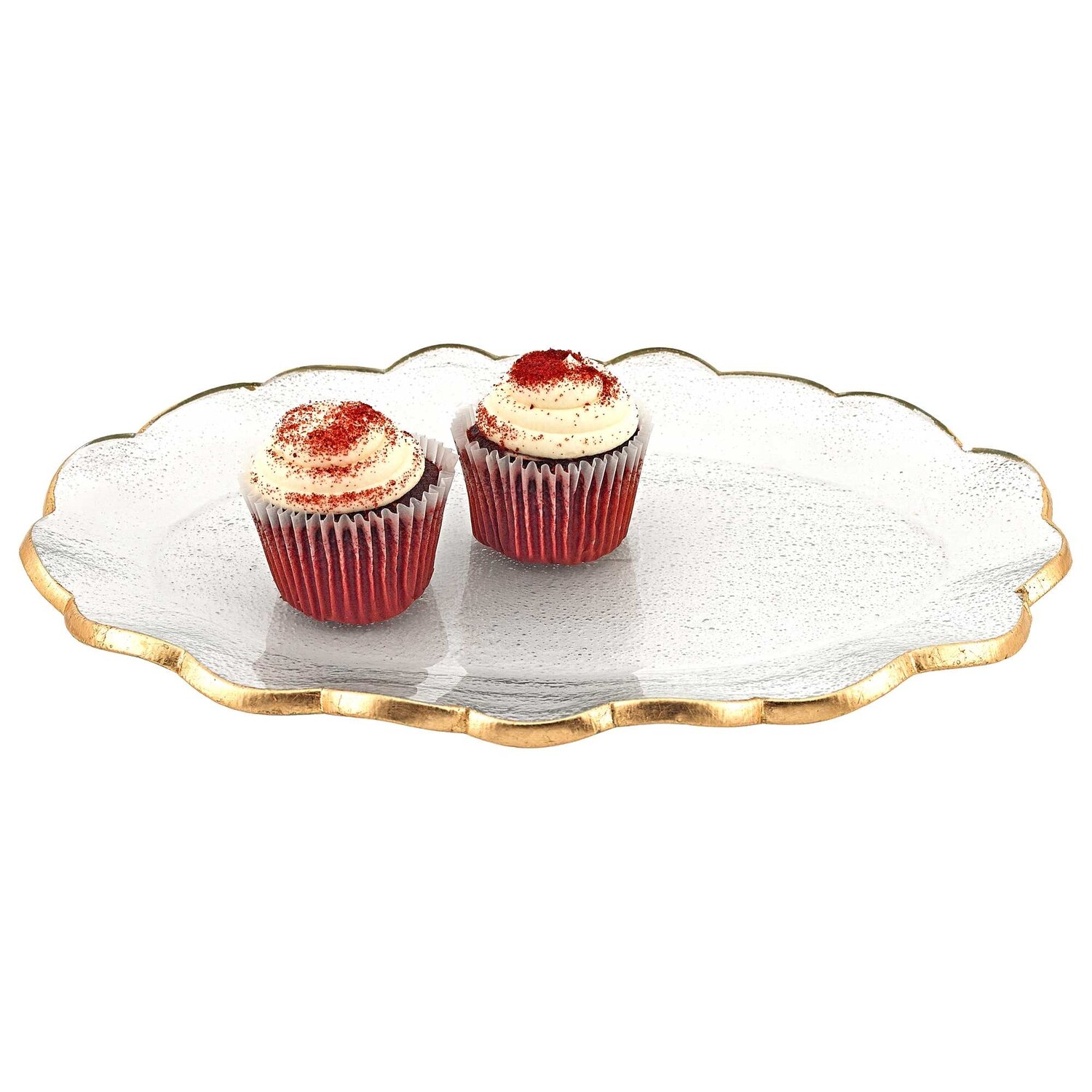 HomeRoots 4000375751 1.5-in x 10-in Gold Round Serving tray