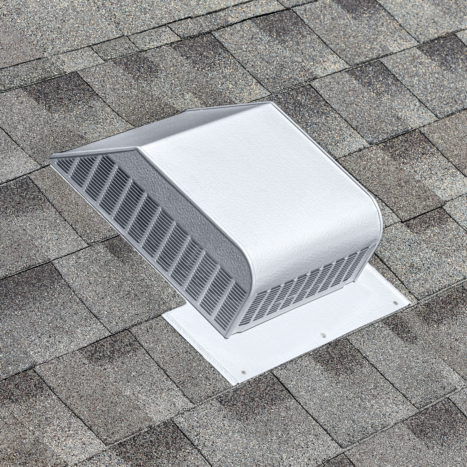 Master Flow 60 NFA White Aluminum Slant-back Roof Louver in the Roof ...