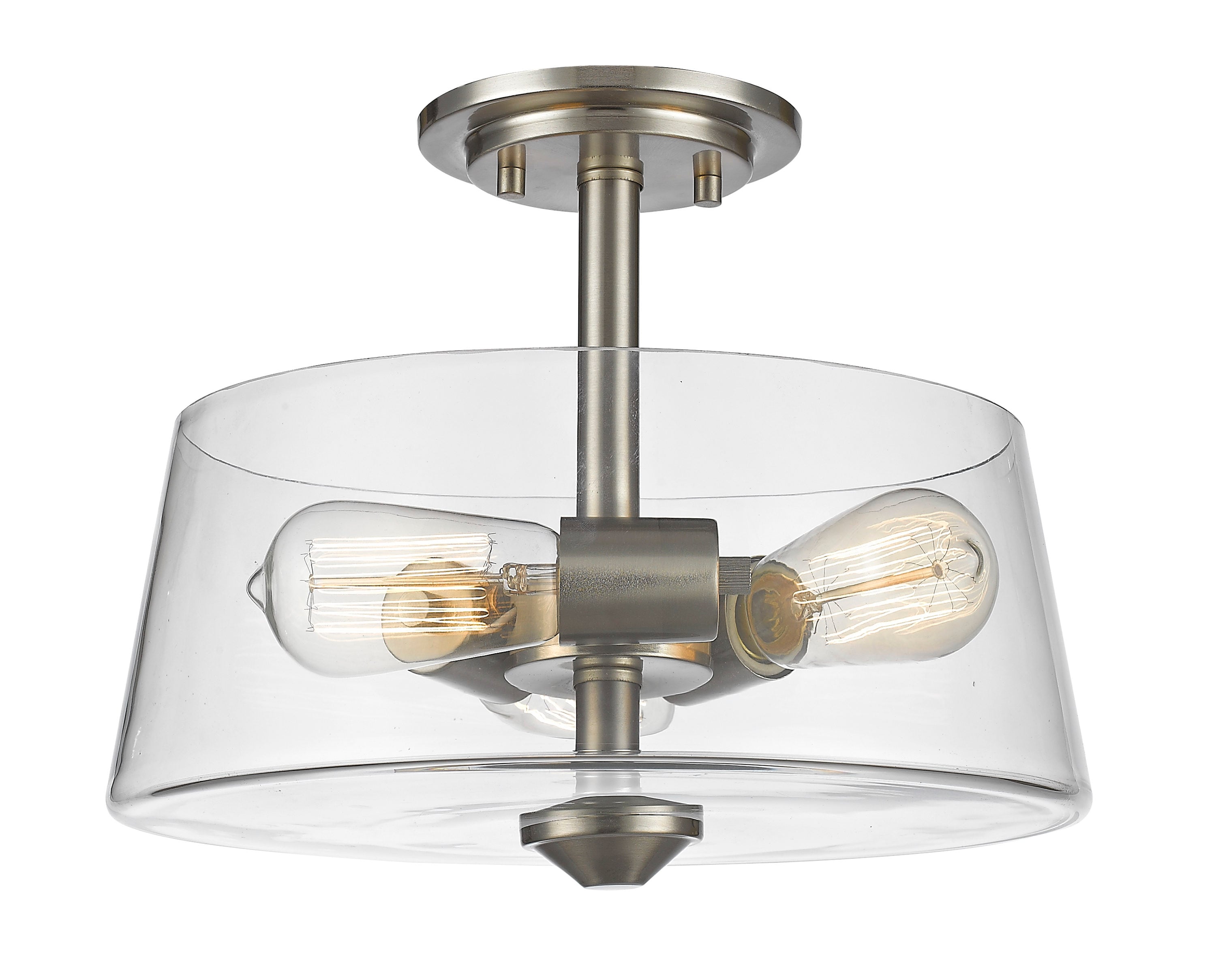 Z-Lite 428SF3-BN Annora 3 -Light 13.75-in Brushed Nickel Semi Flush Mount Light