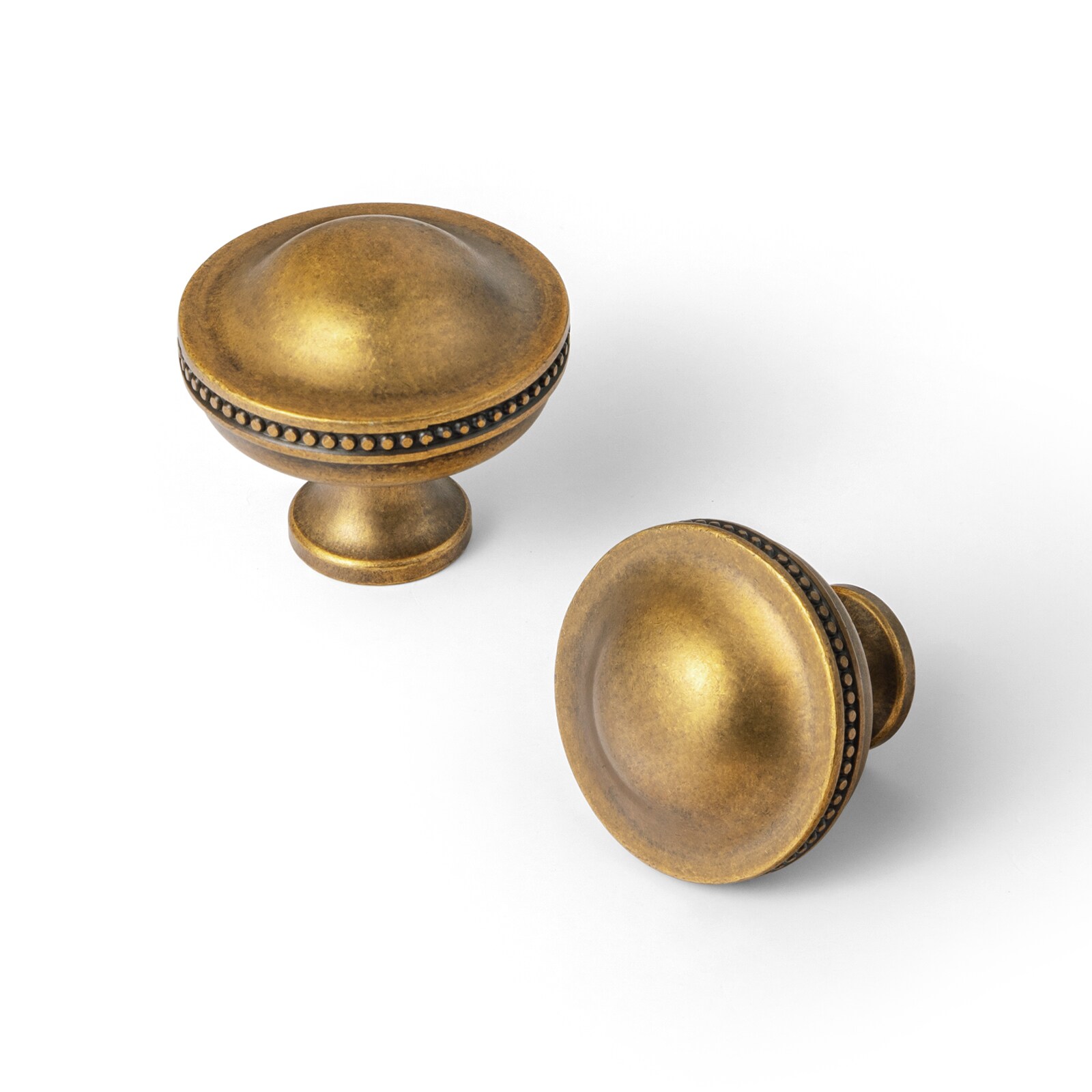 Miaokesen 2175GT-DADAN-6 1-7/16-in Antique Brass Mushroom Classic Cabinet Knob 6 -Pack