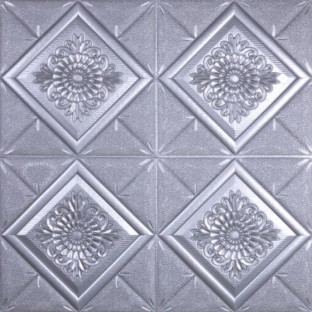 Dundee Deco LUJN-R305-10 28-in x 28-in Embossed Paintable Polyurethane Diamond Wall Panel ( 10 -Pack, Covers 5.4-sq ft )
