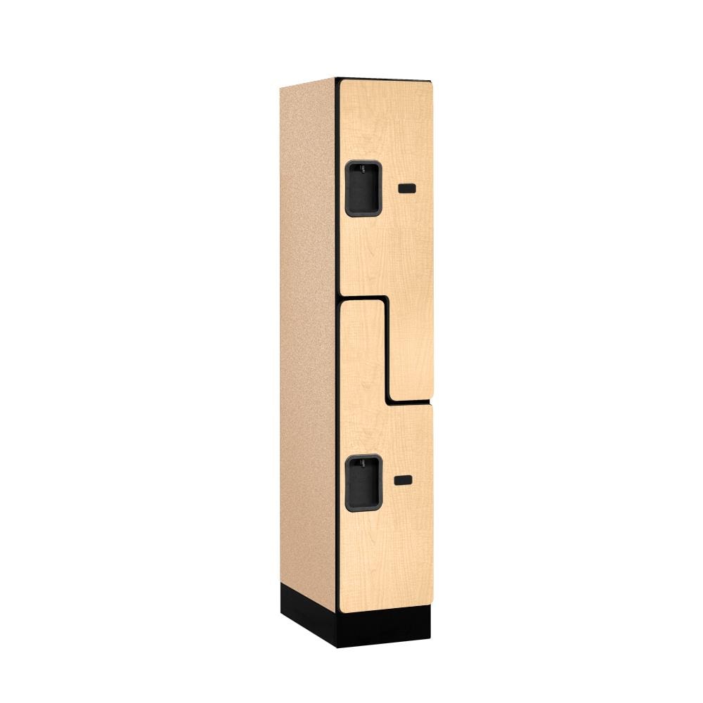 SALSBURY INDUSTRIES 37158MAP 12 -in Wide Double Tier S Style Designer Wood Locker- 1 Wide- 5 -ft High- 18 -in Deep- Maple