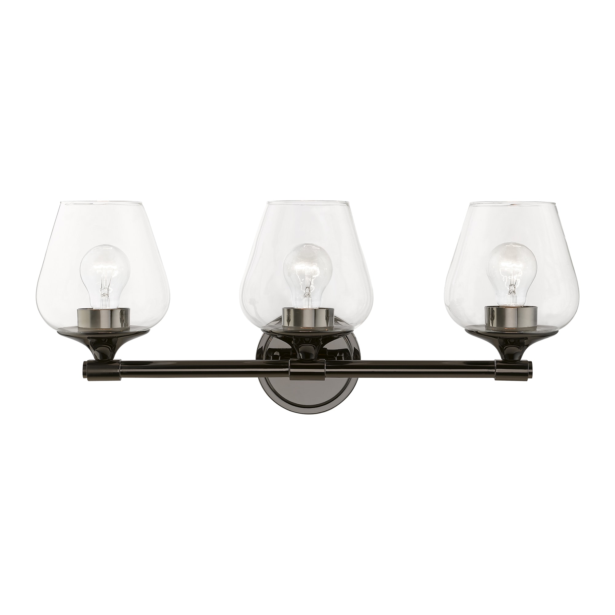 Livex Lighting 17473-46 Willow 23-in 3 -Light Polished Black Transitional Vanity light