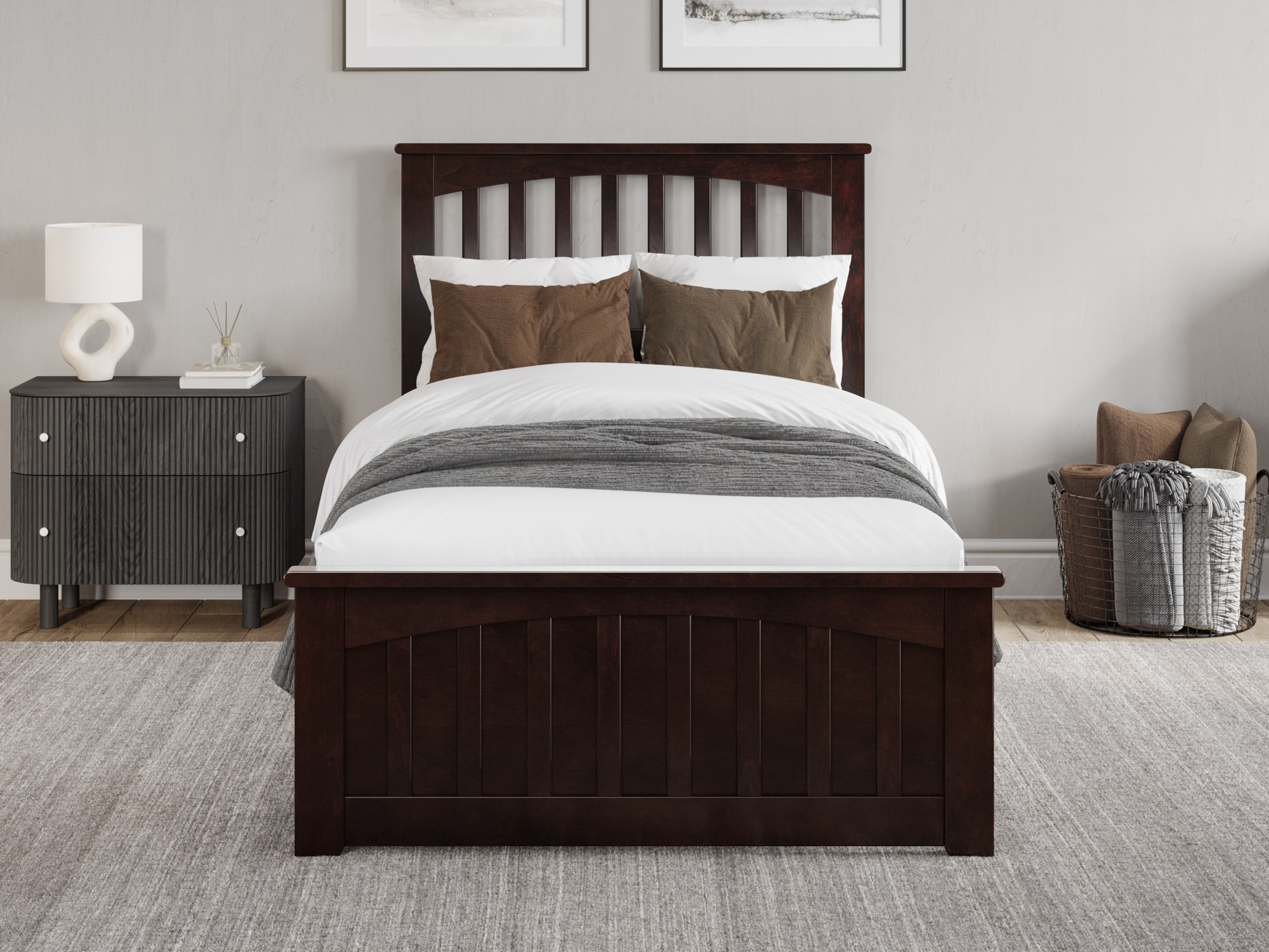 AFI Furnishings Espresso Twin Extra Long Wood Low-profile Bed in the ...