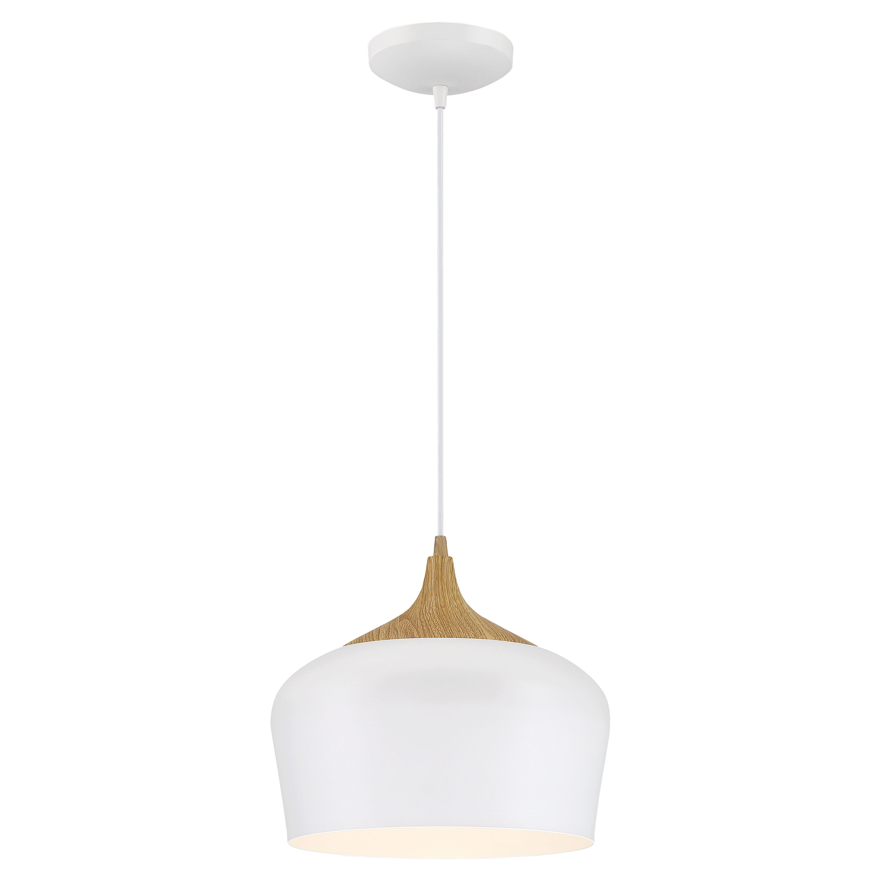 Access Lighting 52057-WH/WGN Blend 1 -Light White Transitional Bell Mini Hanging Pendant light