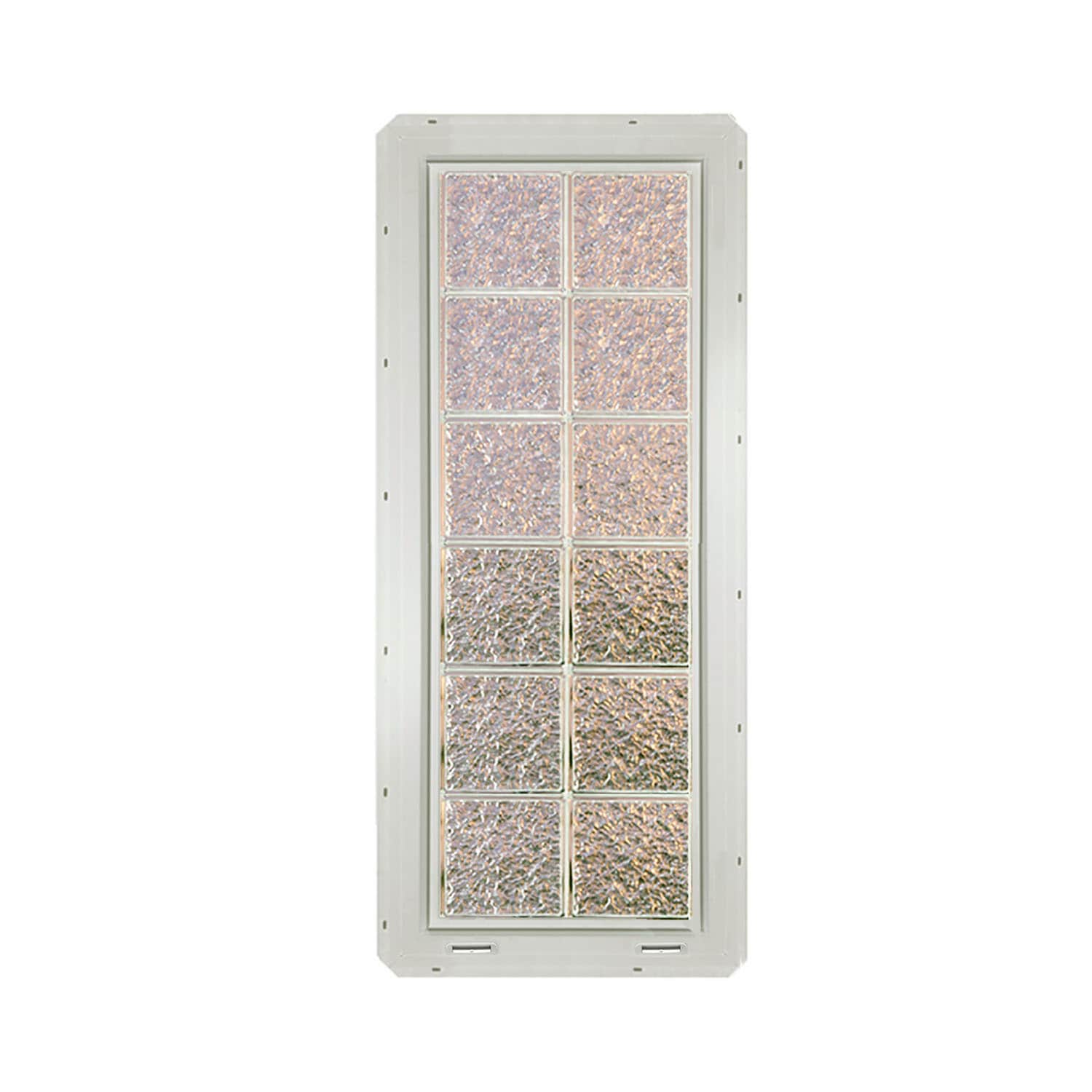 CrystaLok CL1648SISWH Ice Glass 16-3/4-in x 46-3/4-in Vinyl New construction Glass Block Window