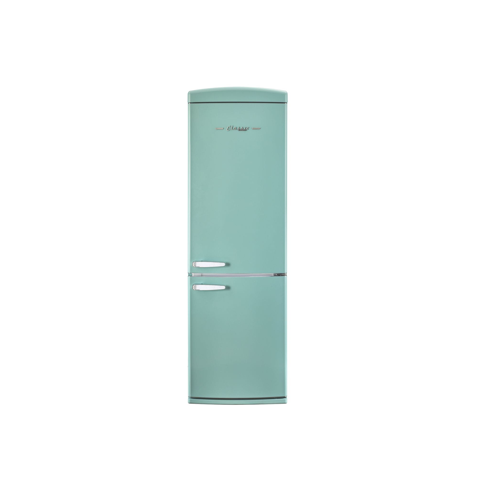 UNIQUE UGP-340L T AC Classic Retro 12-cu ft Counter-Depth 24-in Wide Bottom-Freezer Refrigerator Ocean Mist Turquoise ) Garage Ready ENERGY STAR Certified