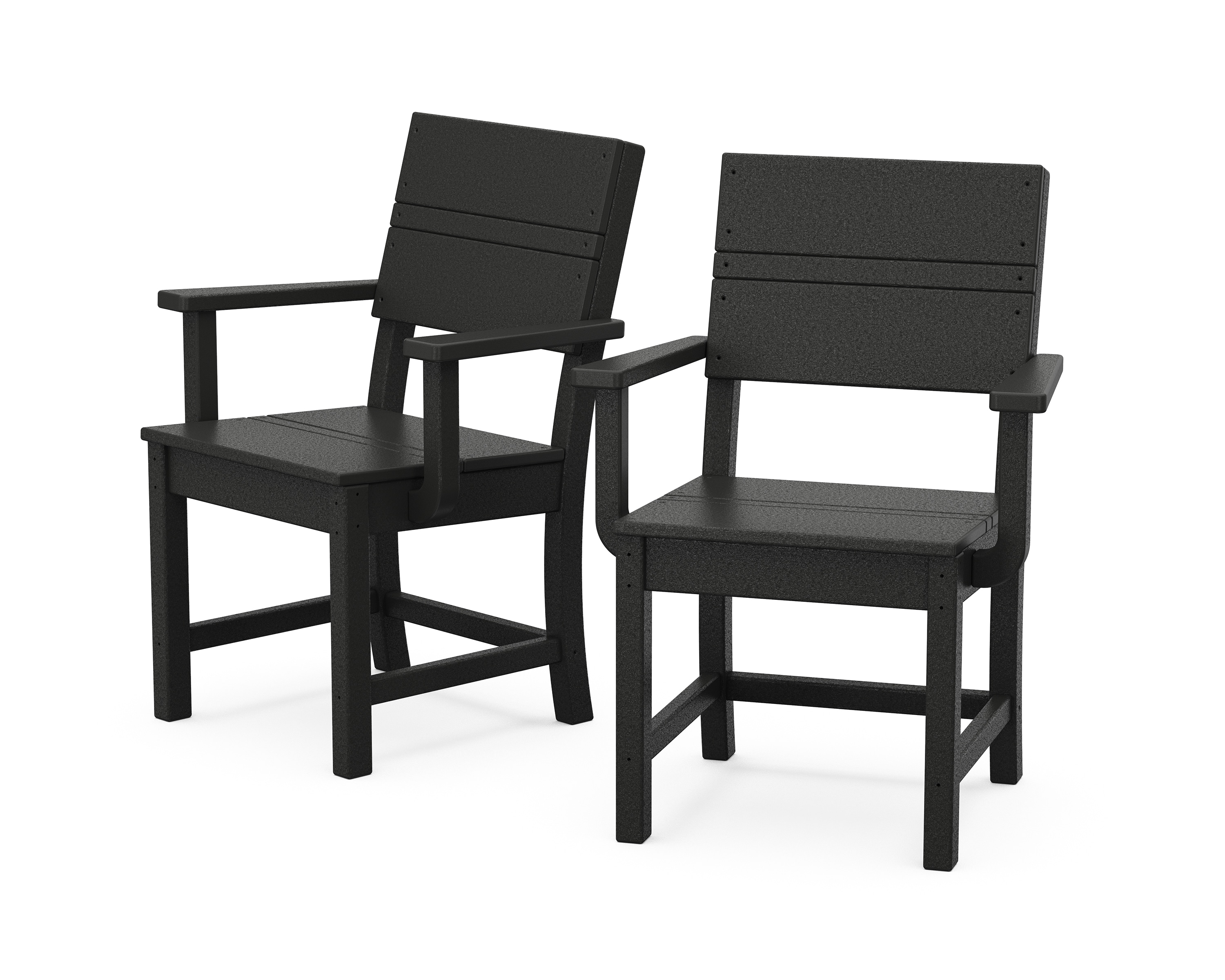 Origin 21 by POLYWOOD PK02-ORD200-BL Irving Set of 2 Black HDPE Frame Stationary Dining Chair with Slat Seat