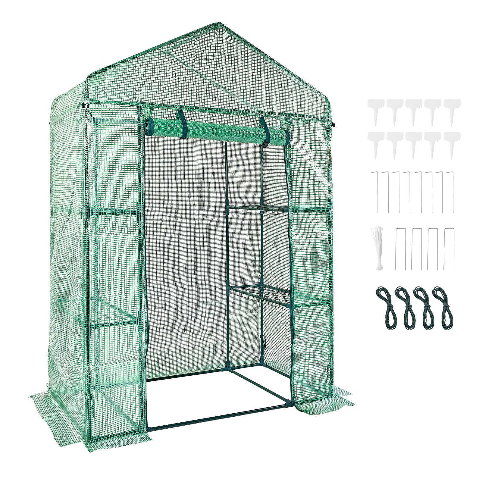 SVOPES SVOPESZXJZWSF03248V0 Walk-In Tunnel Greenhouse 4.6-ft L x 2.4-ft W x 6.7-ft H Pe Greenhouse Kit
