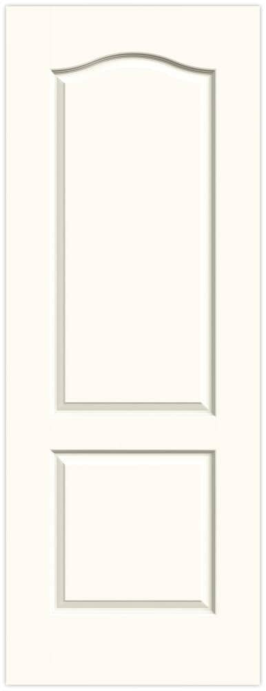 JELD-WEN LOWOLJW137200525 Princeton 32-in x 80-in White 2-panel Arch Top Smooth Solid Core Prefinished Molded Composite Slab Door