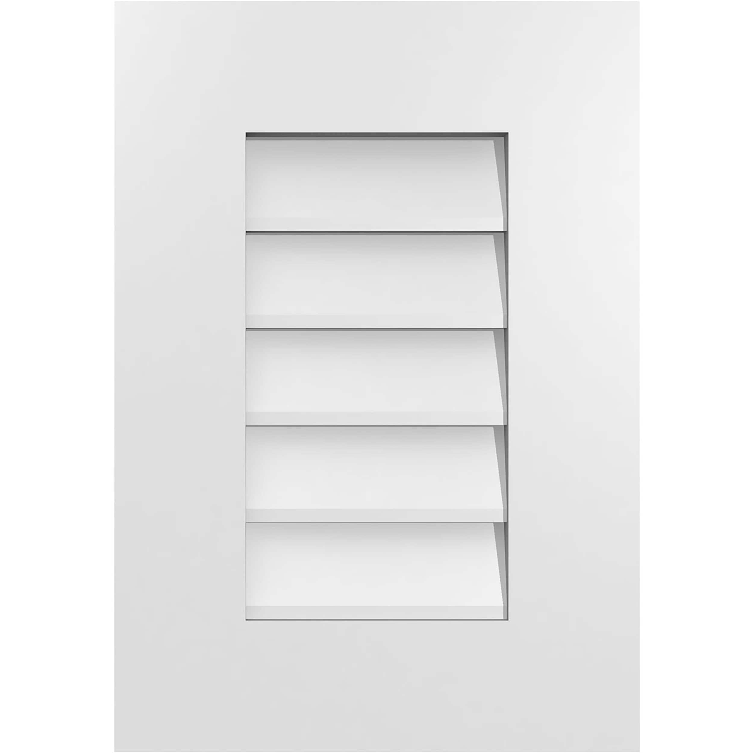 Ekena Millwork GVPVE14X2001SN 14-Inches x 20-Inches Off-white Rectangle PVC Gable Louver Vent