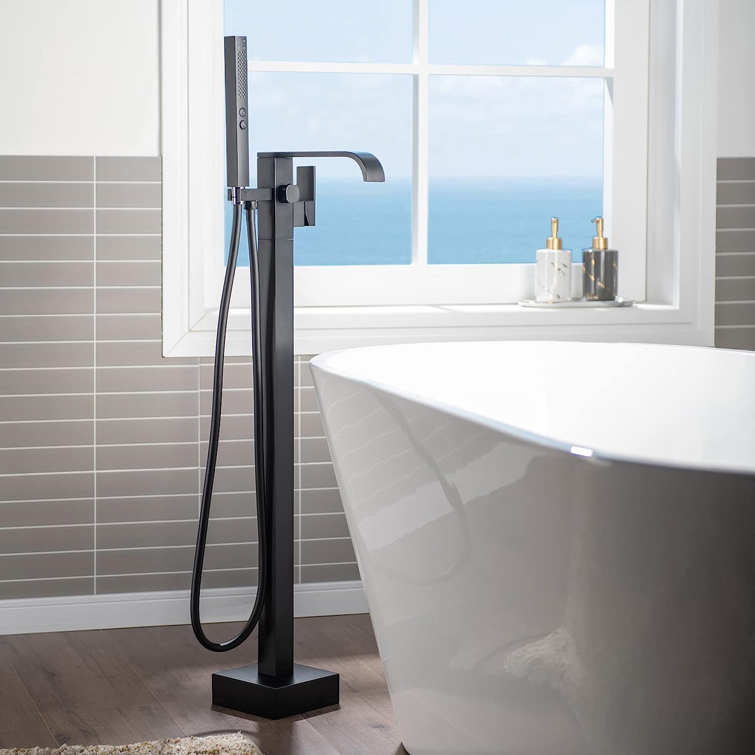 Single-Handle Freestanding Tub Faucet with 1.75 GPM Hand Shower