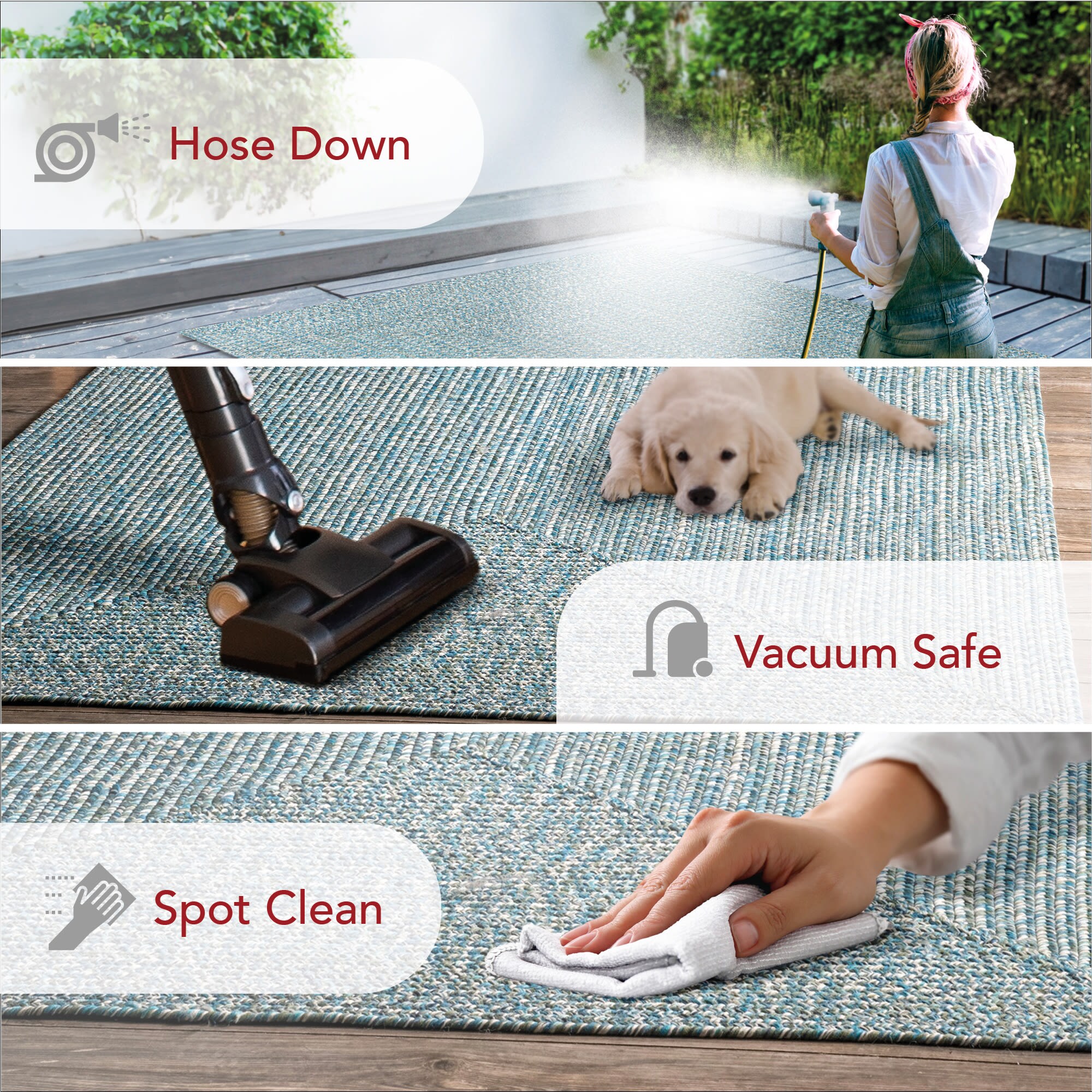 Aqua Braided Synthetic Indoor/Outdoor Area Rug, 4x6