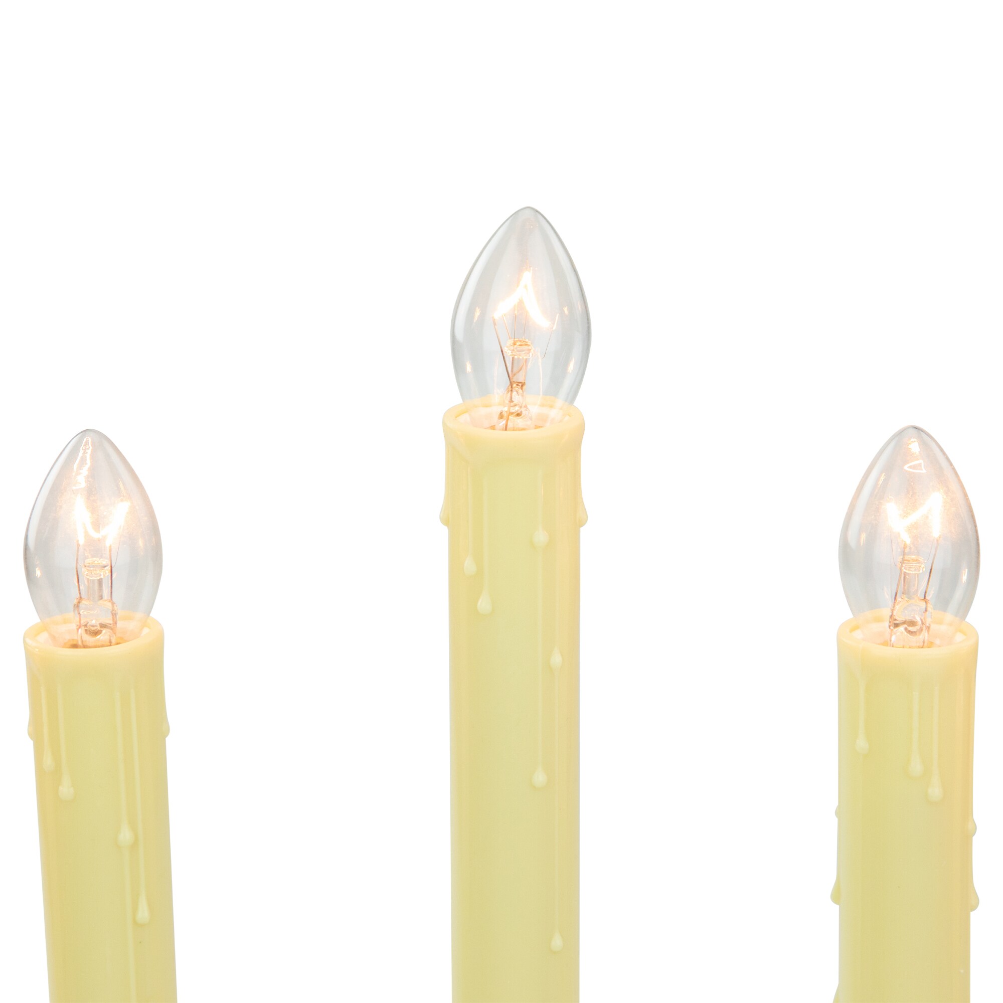 Ivory Winter Flame-Tipped 5-Light Candolier with Holly Accents