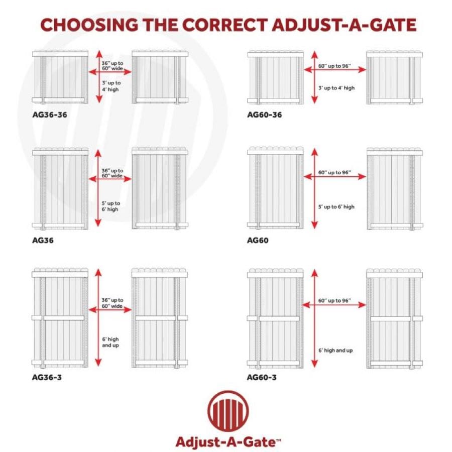 Adjust-A-Gate Contractor Series 1-1/4-in Black Gate Kit AG60-36 Sansujyuku sansujyuku.com