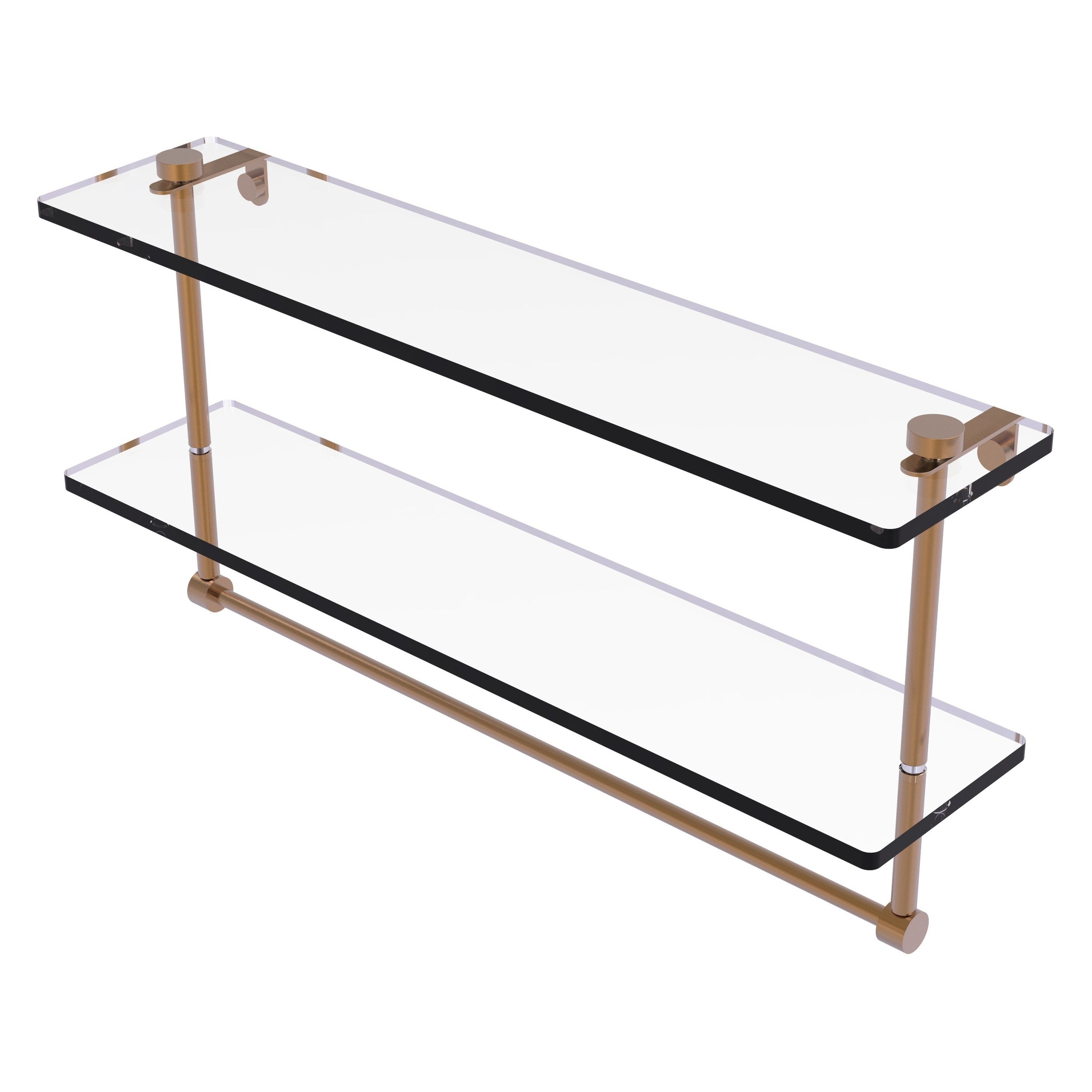 Allied Brass NS-2/22TB-BBR Brushed Bronze 2 -Tier Wall mount Bathroom Shelf ( 22-in x 12-in x 5-in )