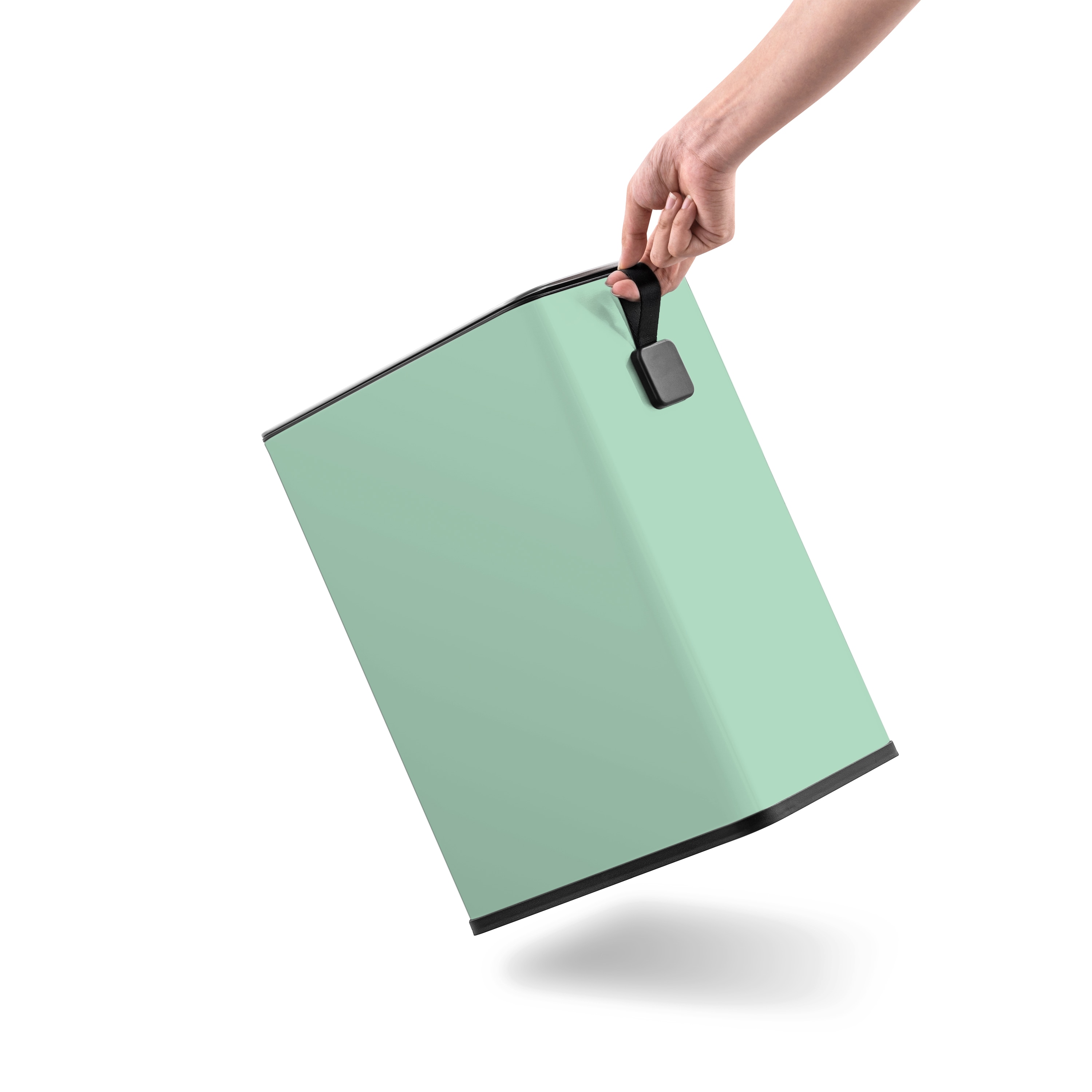 Mint Green Stainless Steel Rectangular Step-On Trash Can, 2.6 Gallons
