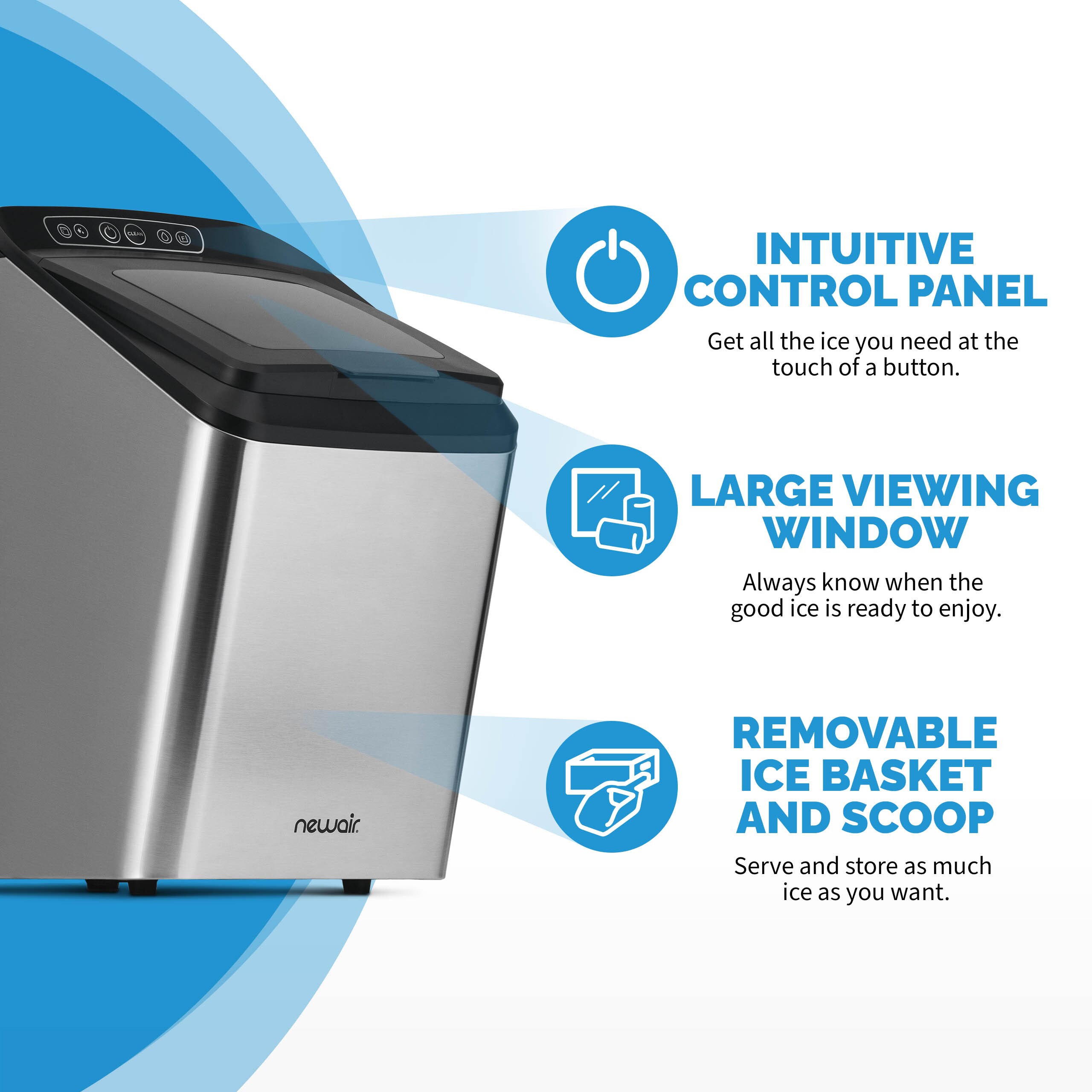 NewAir 30-lb Flip-up Door Countertop or Portable Nugget Ice Maker