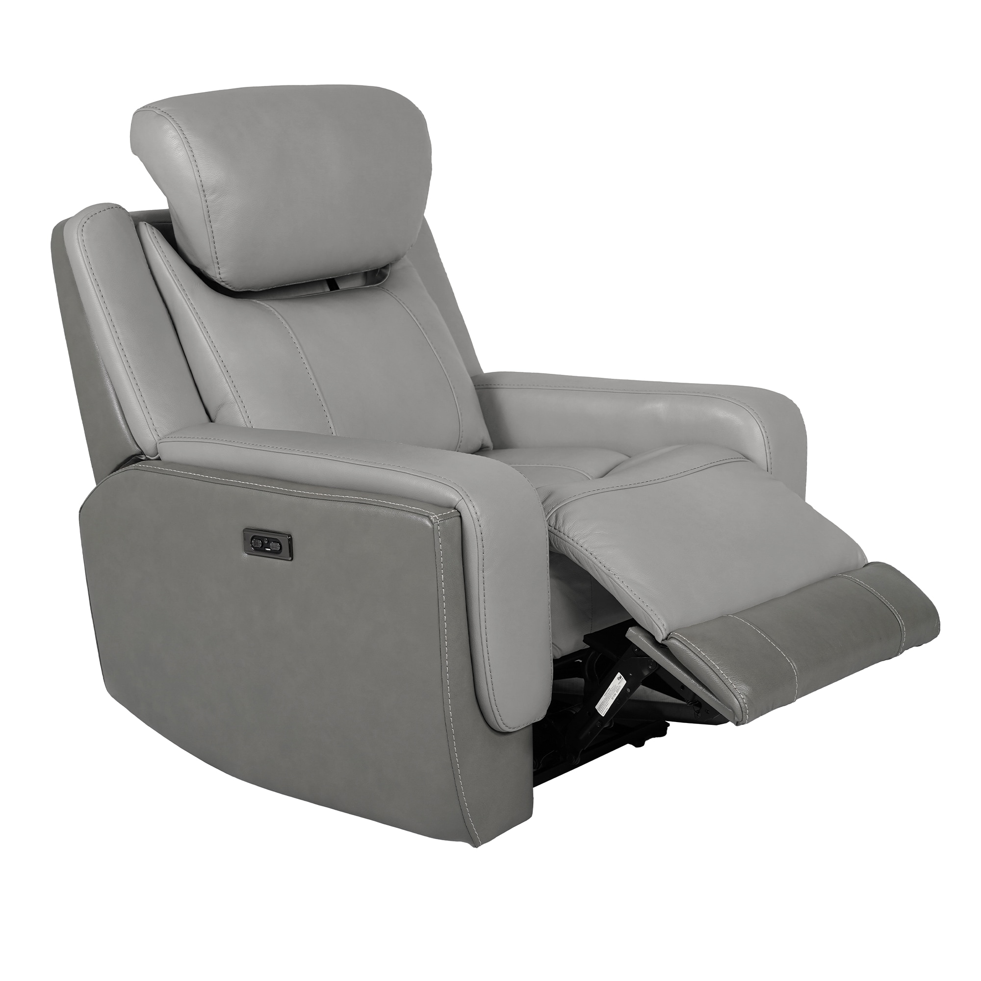 Armen Living LCRO1LSI Gray Leather Upholstered Powered Reclining Zero Gravity Recliner