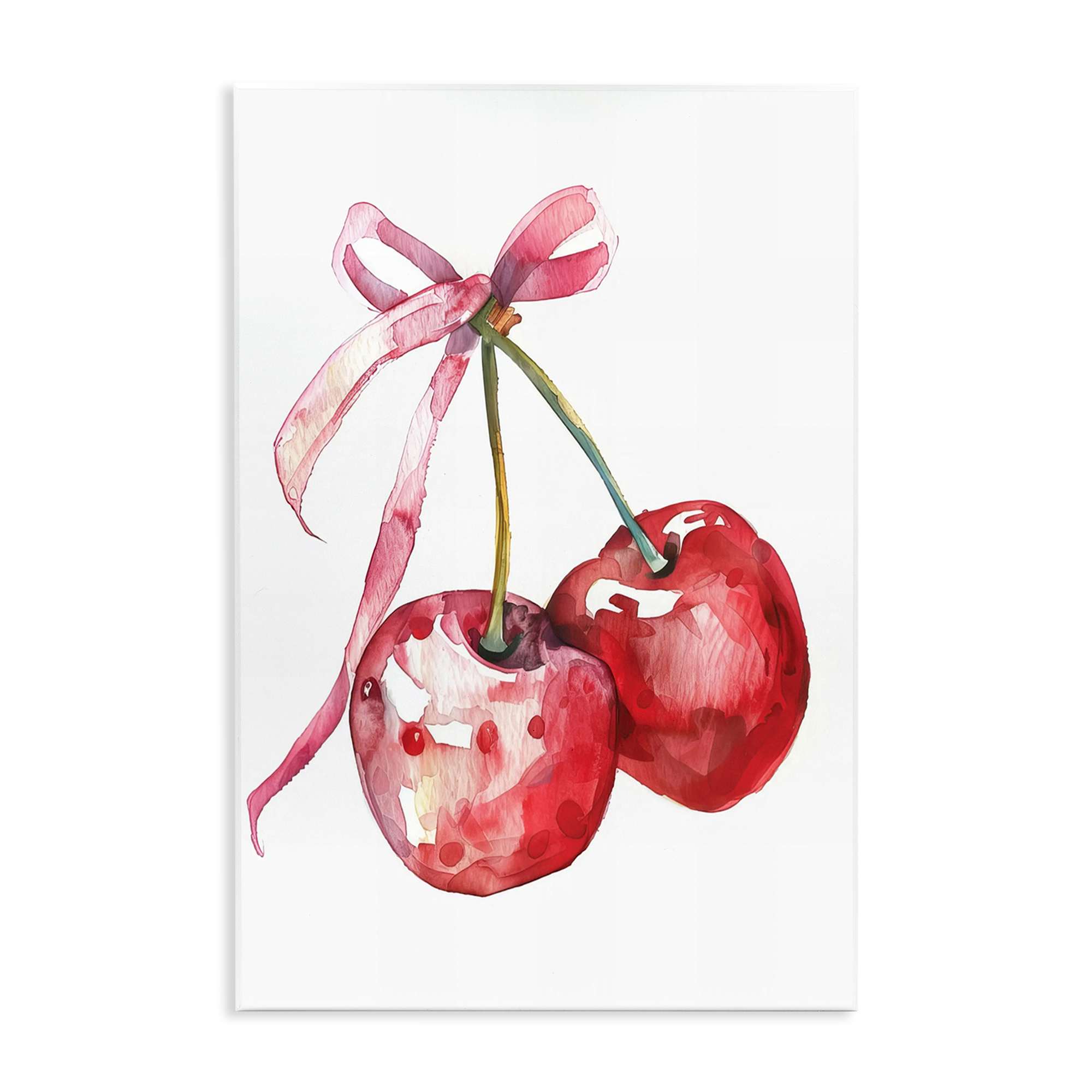 Stupell Industries BT-650-WD-10X15 Cherries Tied in Ribbon Wall Plaque Art By LSR Design Studio 10 x 15