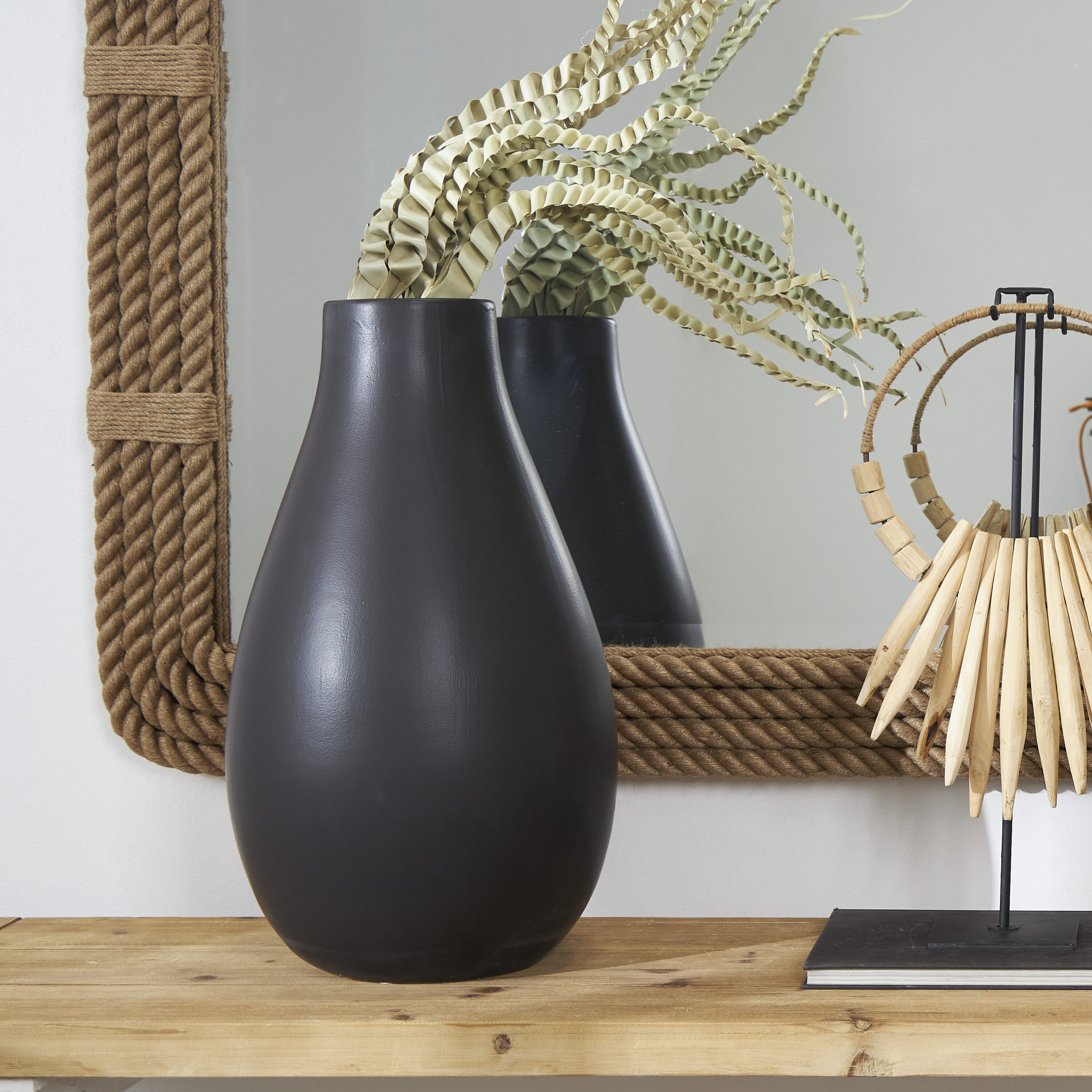 Grayson Lane 820898 Black Ceramic Modern Vase