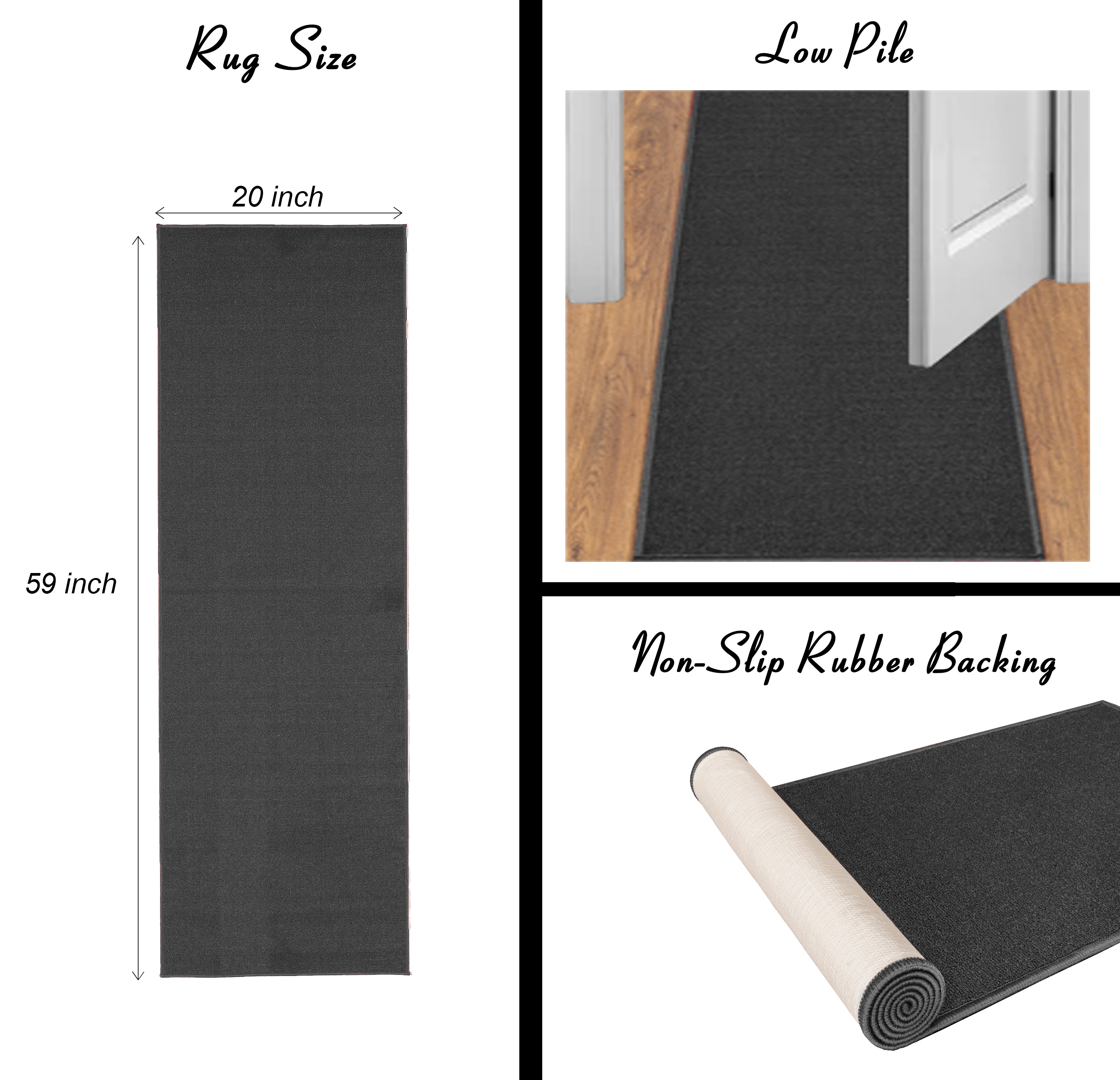 Non Slip Rug Pad Grippers - 5x7, 1/8 Thick, (Felt + Rubber) Double Layers  Area Carpet Mat Tap, Provides Protection and Cushioning for Hardwood or