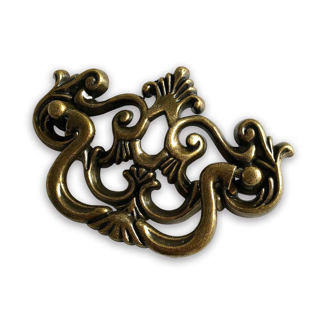 SenQWFa 4 Pack 3 Inch C C Bail Drawer Pull Drop Dresser Pull Antique Bronze Swing Drawer Handle Vintage Style with Two Sizes Screws for Wardrobe #LDC0820C432