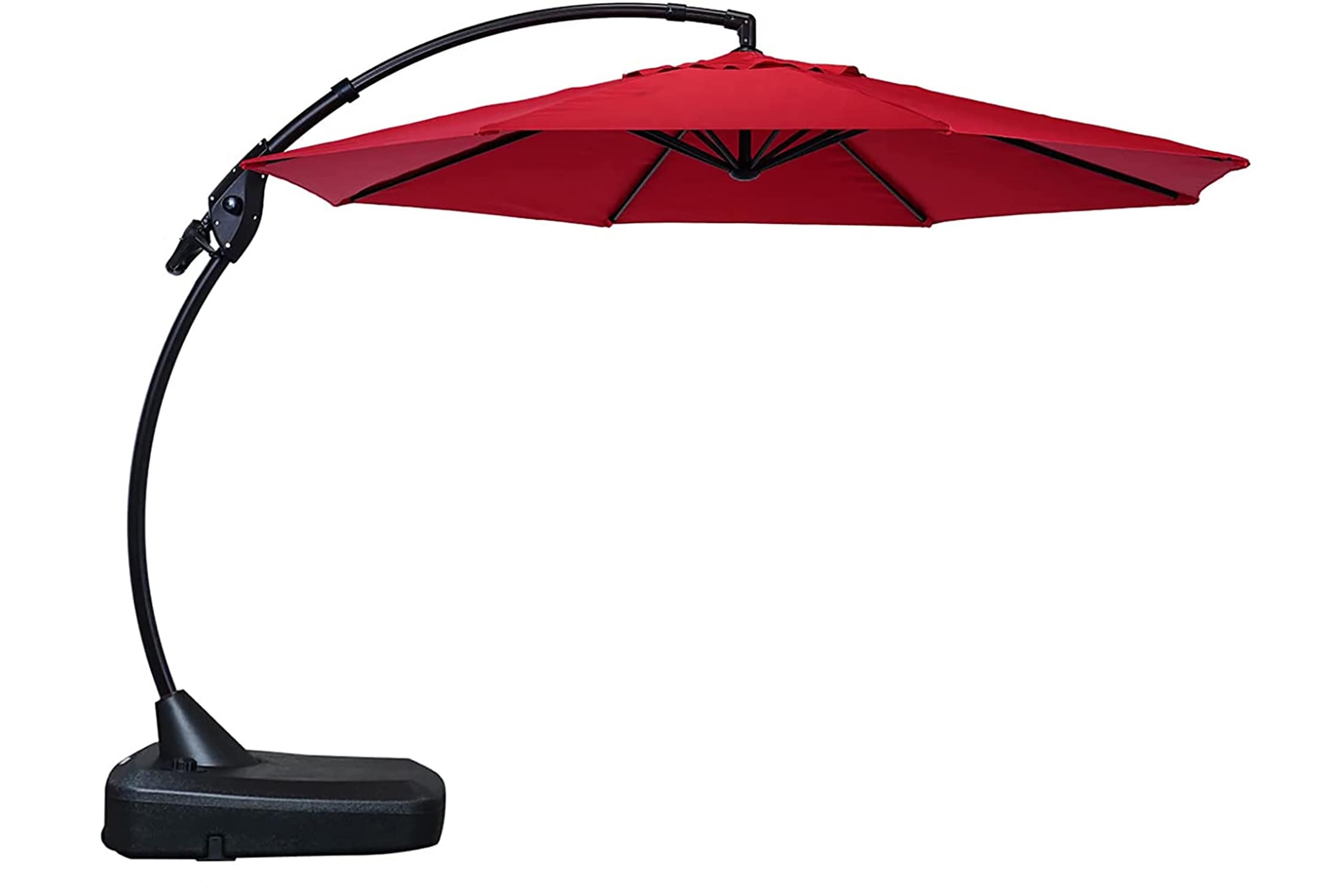 BANSA ROSE LLZY0401 11-Feet Aluminum Red Cantilever Patio Umbrella