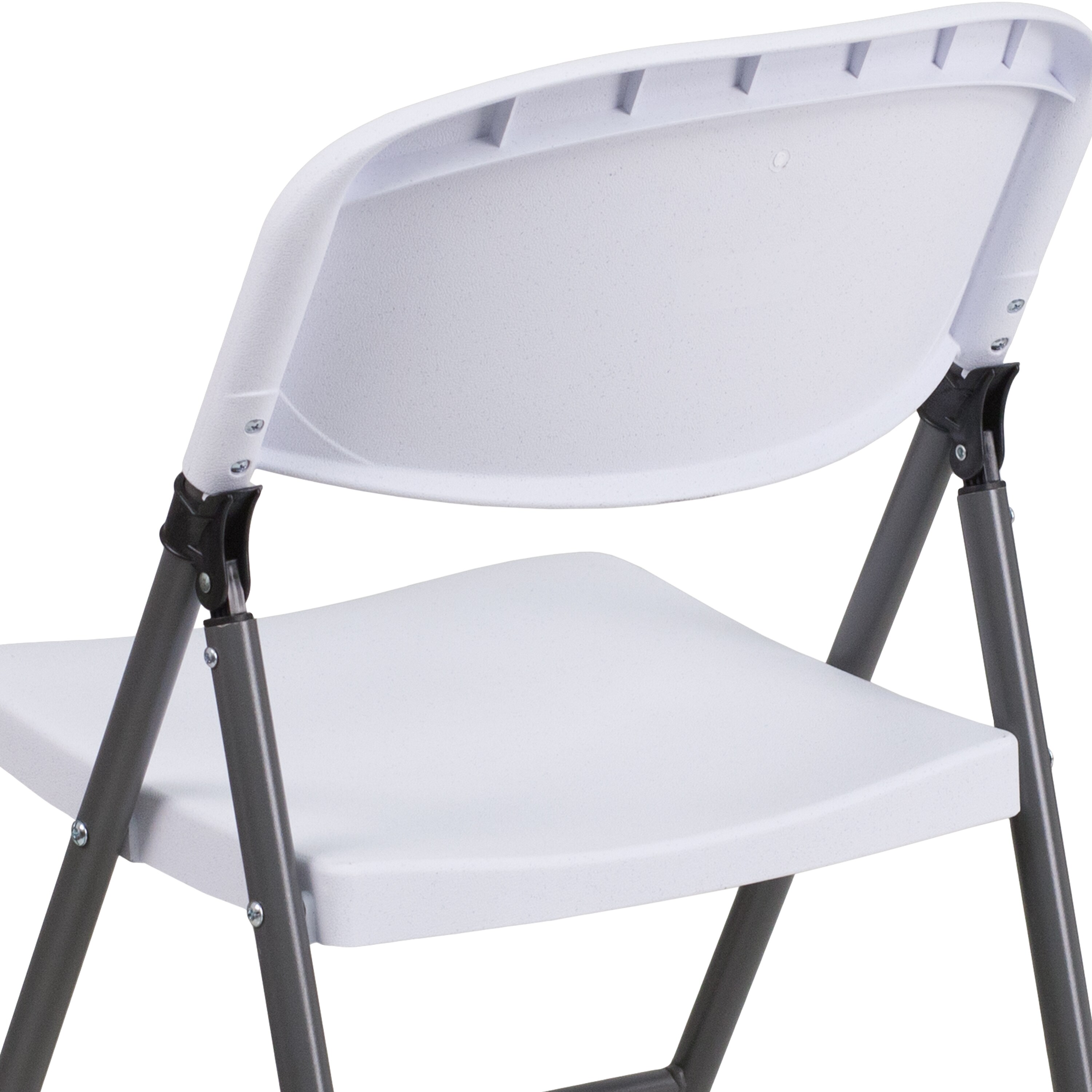 Flash Furniture 4 Pack Granite White Banquet Folding Chair with