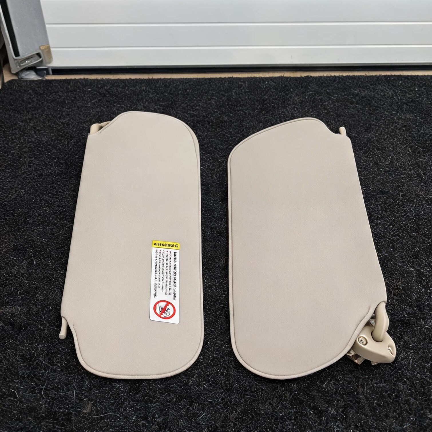 chillscreamni Linen beige sun visor set with multi-layer reflective ...