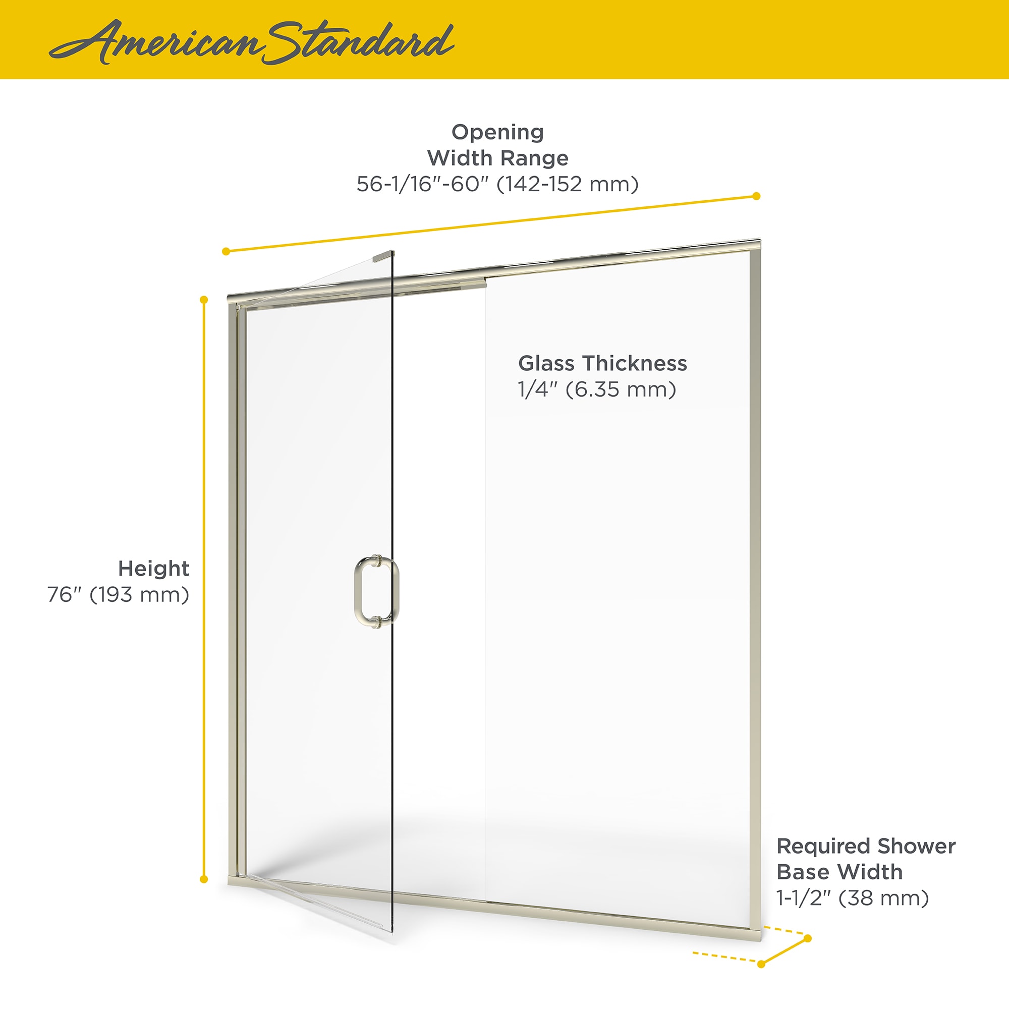 American Standard AM00816400.006 Shower-Doors - View #2