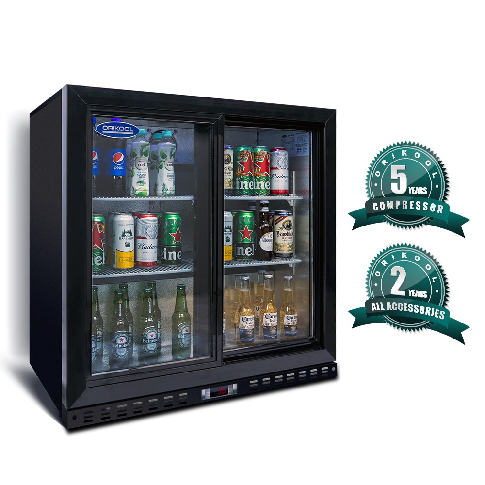 Xspracer ML-BR724 20.5-Inches W 320 -Can Capacity Black Built-in/Freestanding Indoor Beverage Refrigerator with Glass Door