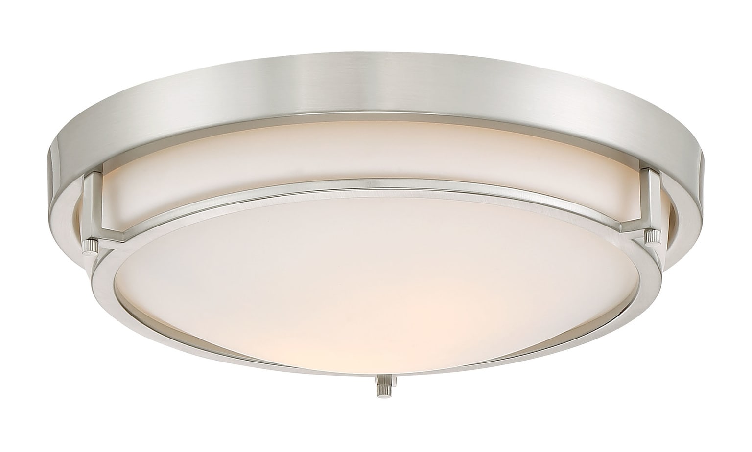 Meridian Lite Trends Meridian 2-Light Brushed Nickel Flush Mount Light ...