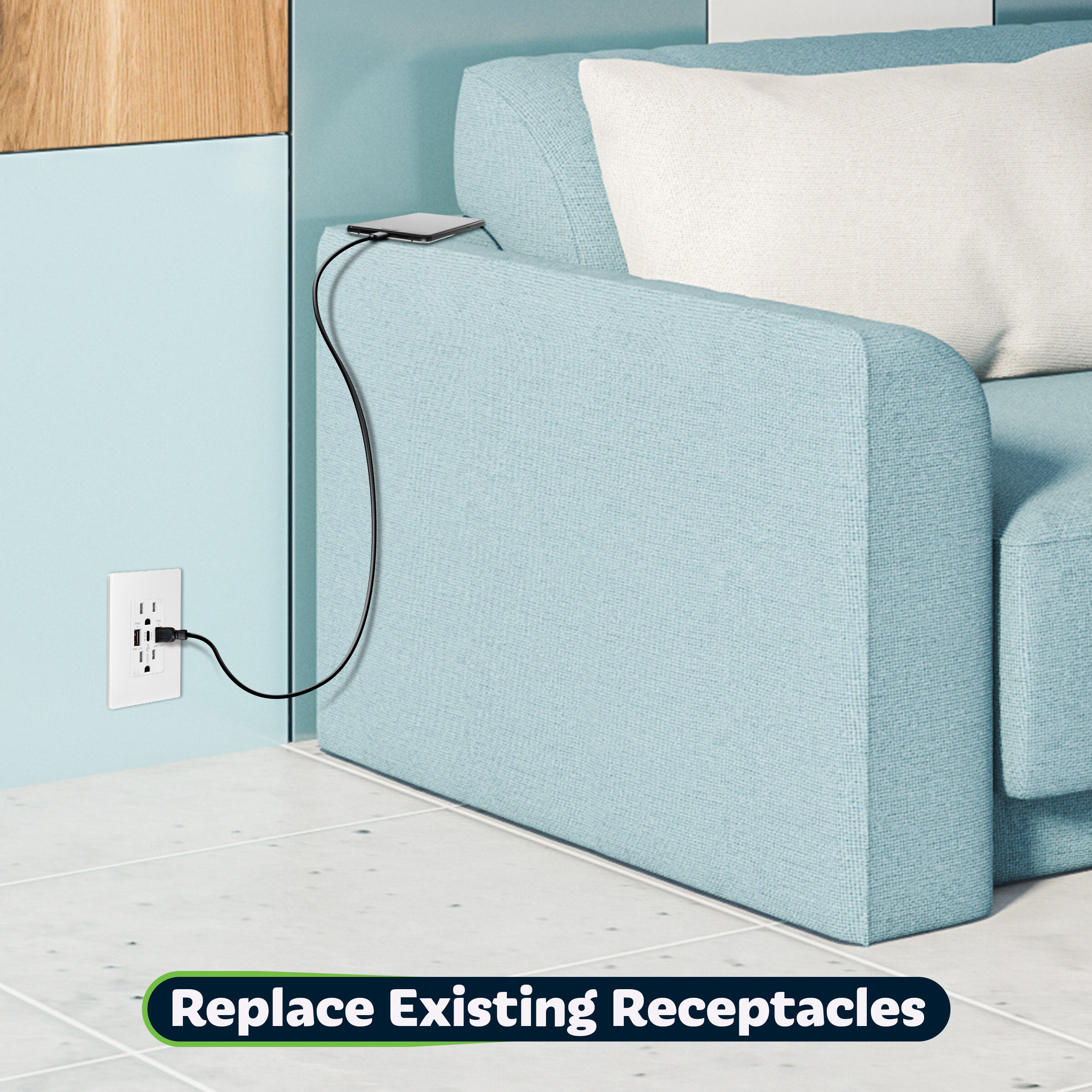 Top Greener TU21558AC3-WWP3P receptacles - View #5