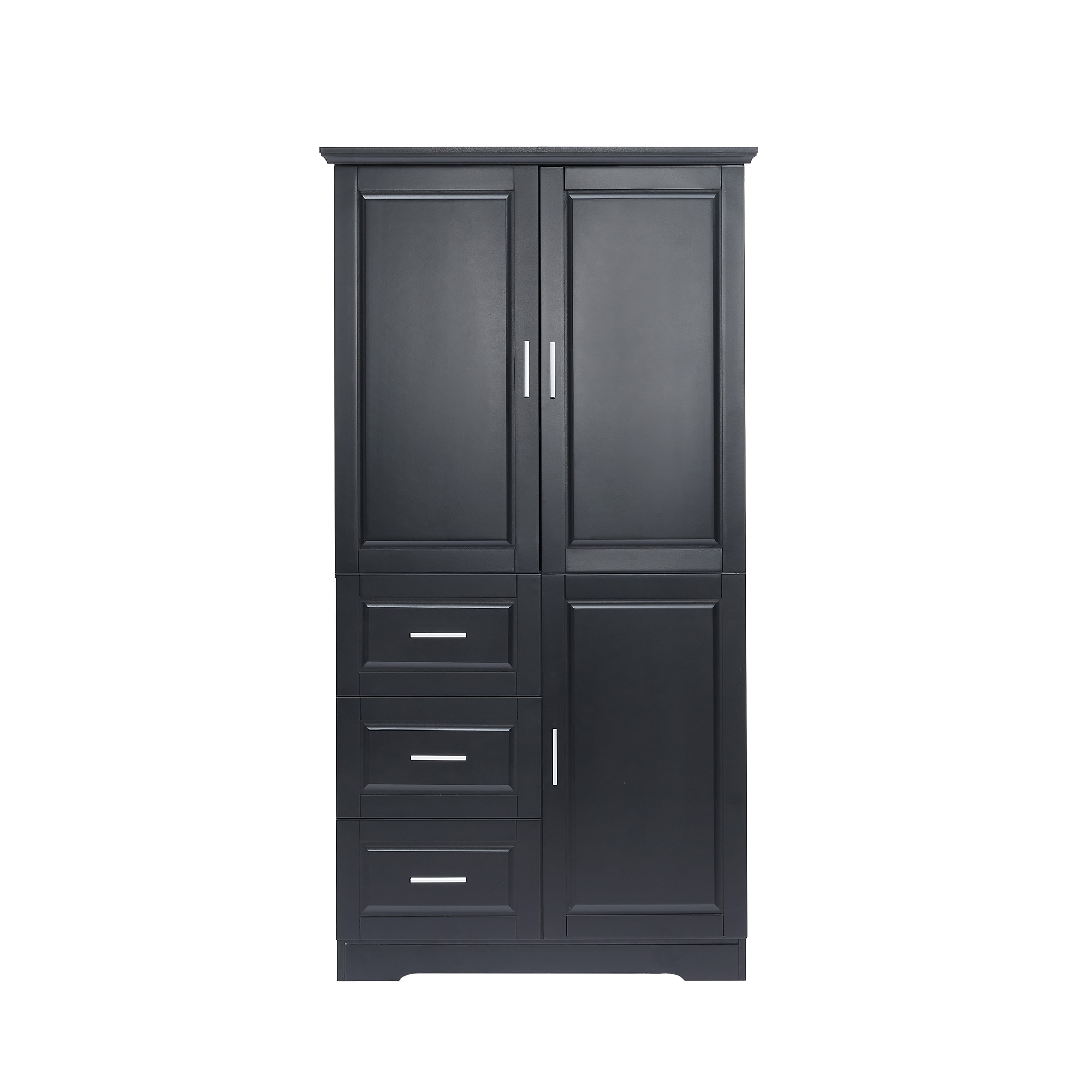 Siavonce FZ79890 19.6-in W x 62.2-in H MDF Black Freestanding or wall-mount Utility Storage Cabinet