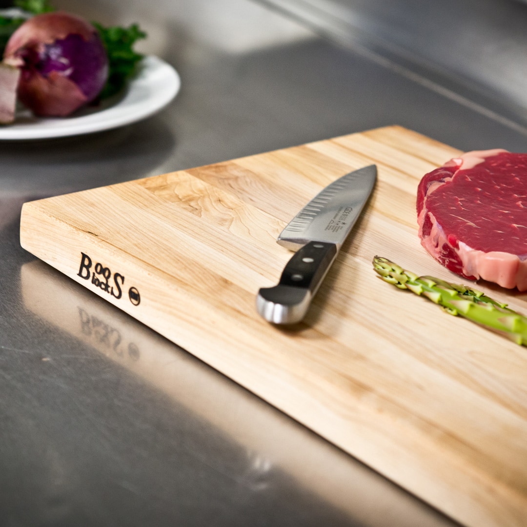 Maple Wood Reversible Cutting Board with Hand Grips, 18 x 12 Inches