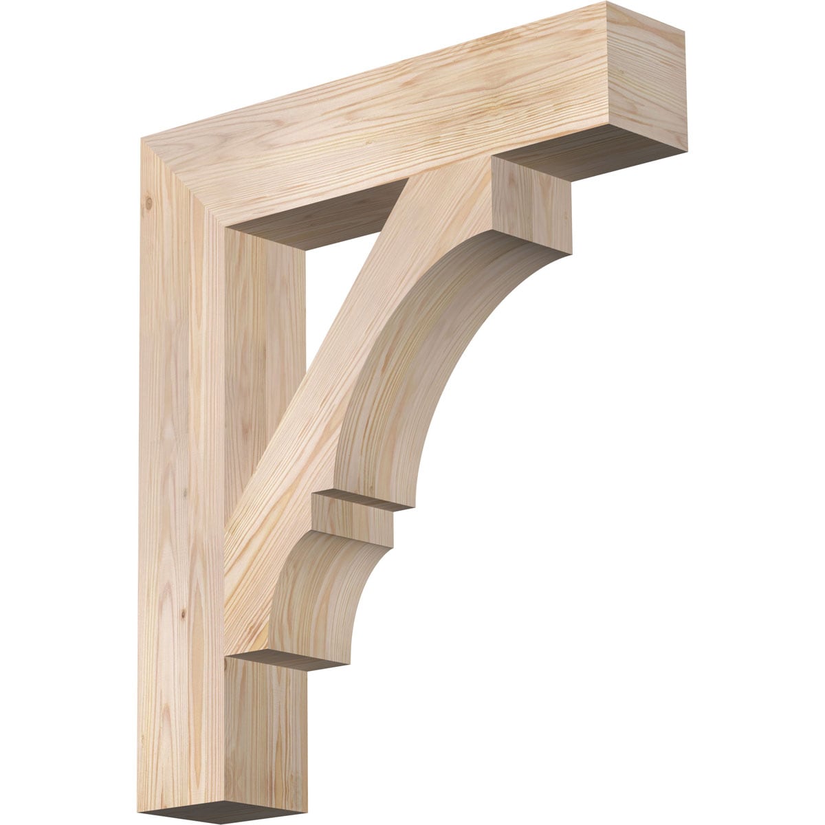 Ekena Millwork BKT06X28X32BOA05SDF Balboa block smooth 5-1/2-in x 28-in x 32-in Douglas fir Brown Wood Standard bracket