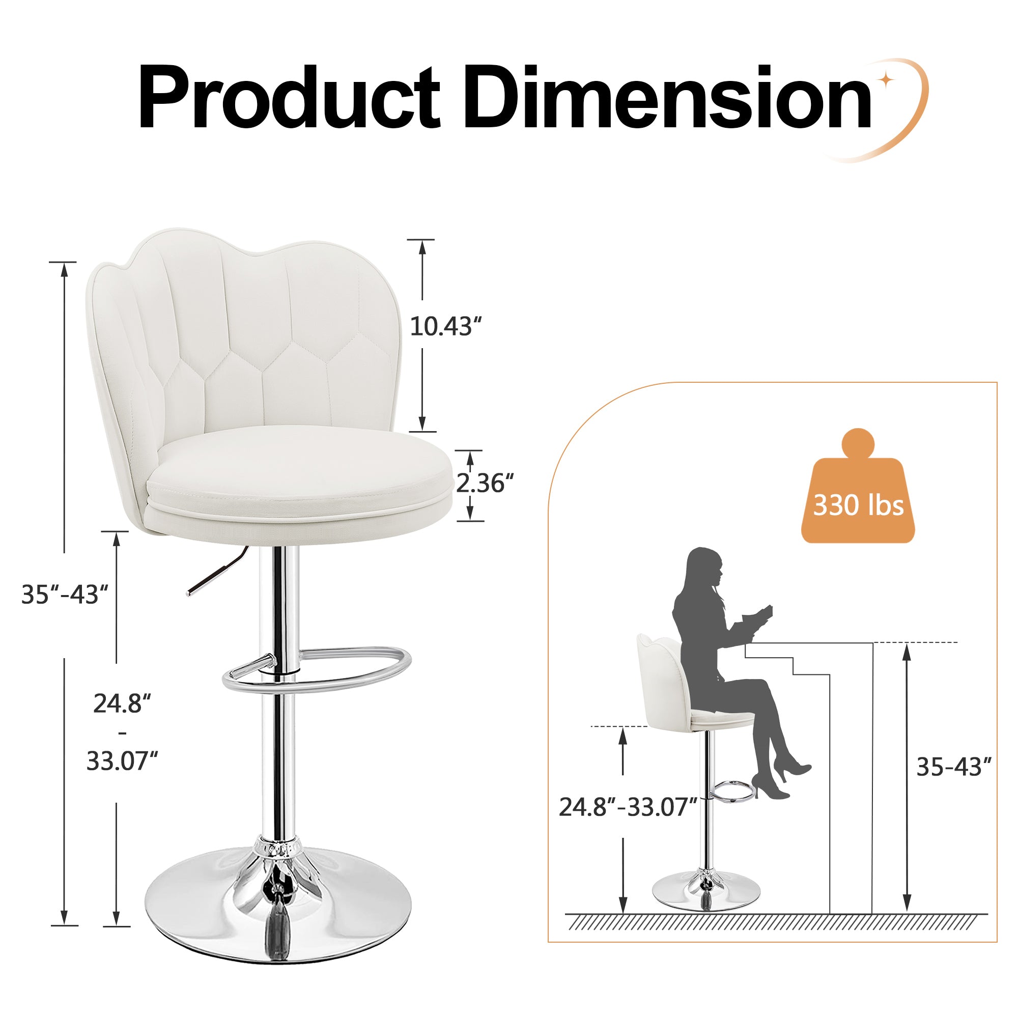 Vecelo LOE-C14-WHT stools - View #3
