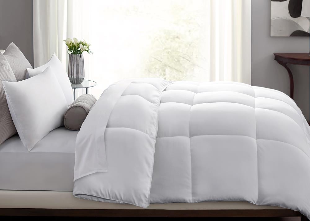 Blue Ridge Home Fashion Microfiber Down Alternative Comforter, White, Full/Queen