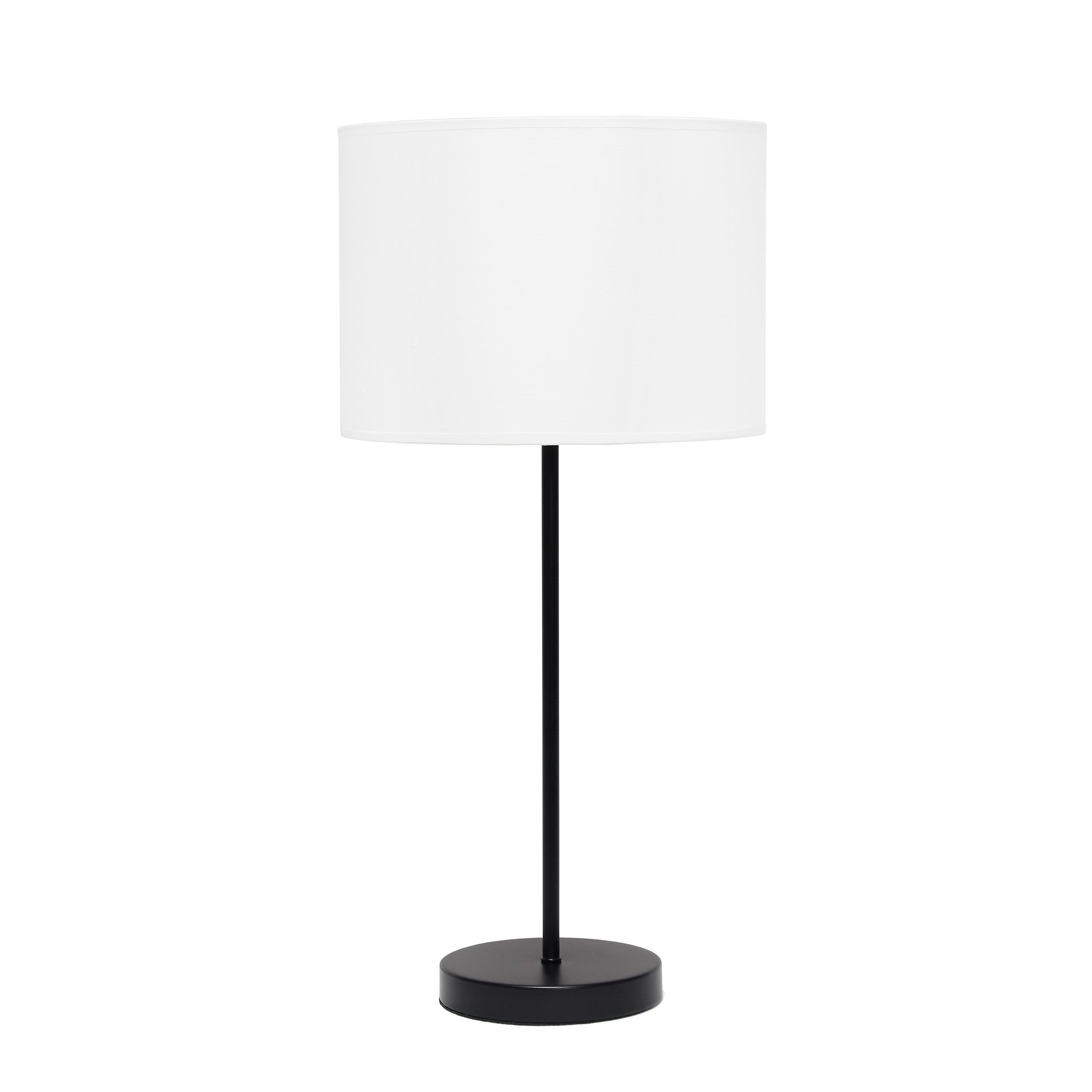 Creekwood Home CWT-2026-BA 23-in Black Base/White Shade LED On/Off switch Table Lamp with Fabric Shade